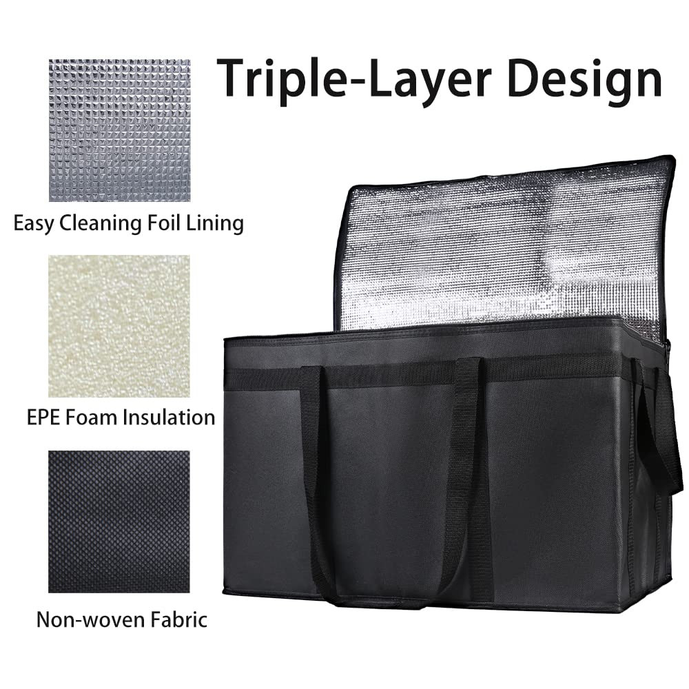 Bodaon Insulated Food Delivery Bag, XXXL Pizza Delivery Bags for Hot and Cold Fo