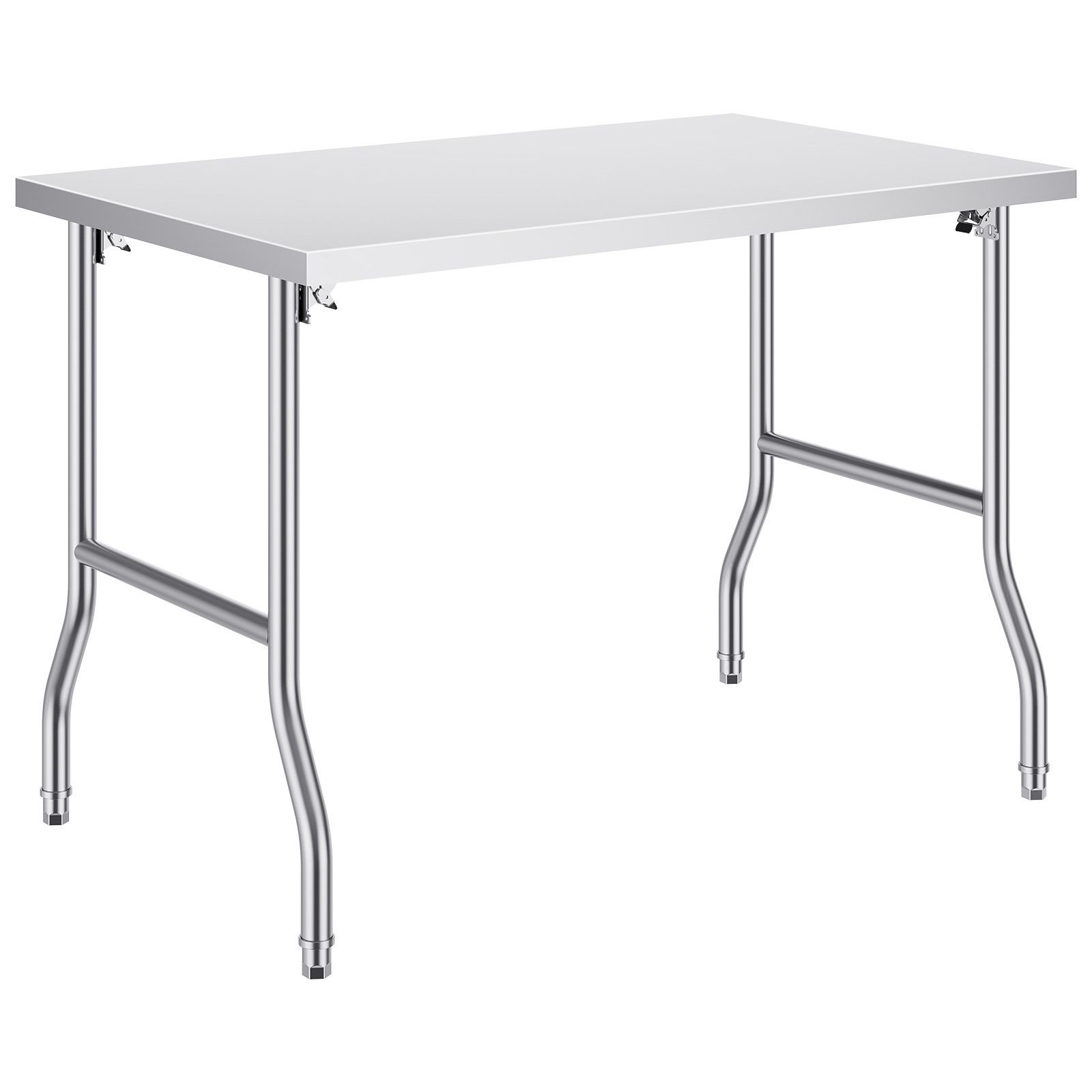 Folding Commercial Prep Table, 48 x 30 Inch Commercial Worktable Workstation