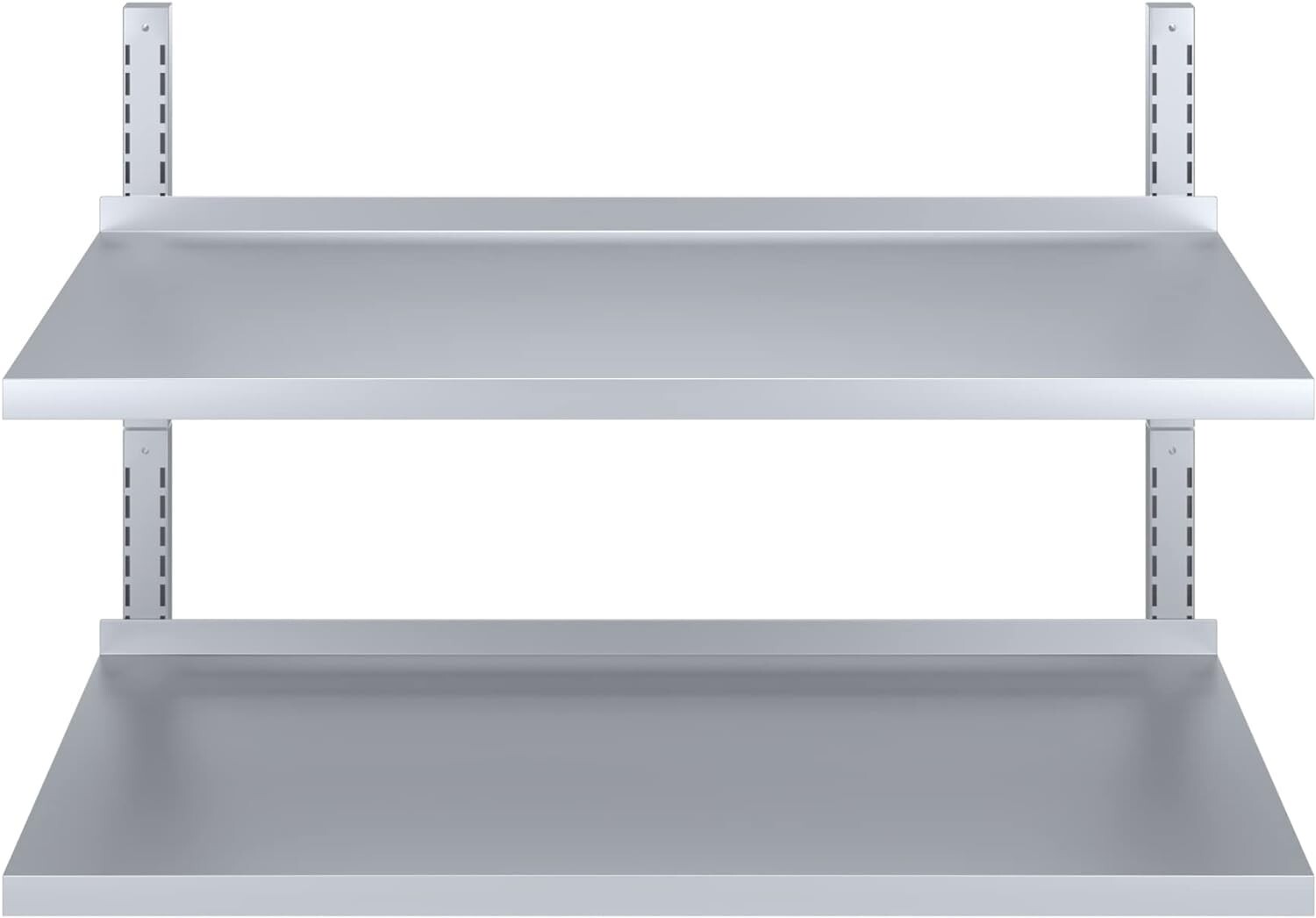 16″ x 60″ Two-Tier Metal Wall Mount Shelf | Stainless Steel Commercial Shelving