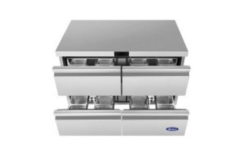 Atosa 48″ Under Counter Refrigerator, 4 Drawers, Casters, AUR48D4, Free LiftGate