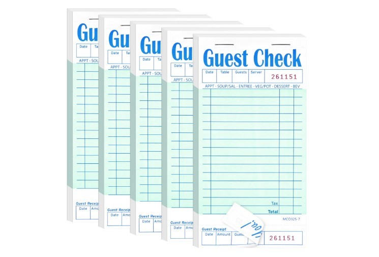 Restaurant Guest Check Books Waiter Waitress Order Pads 250 Tickets