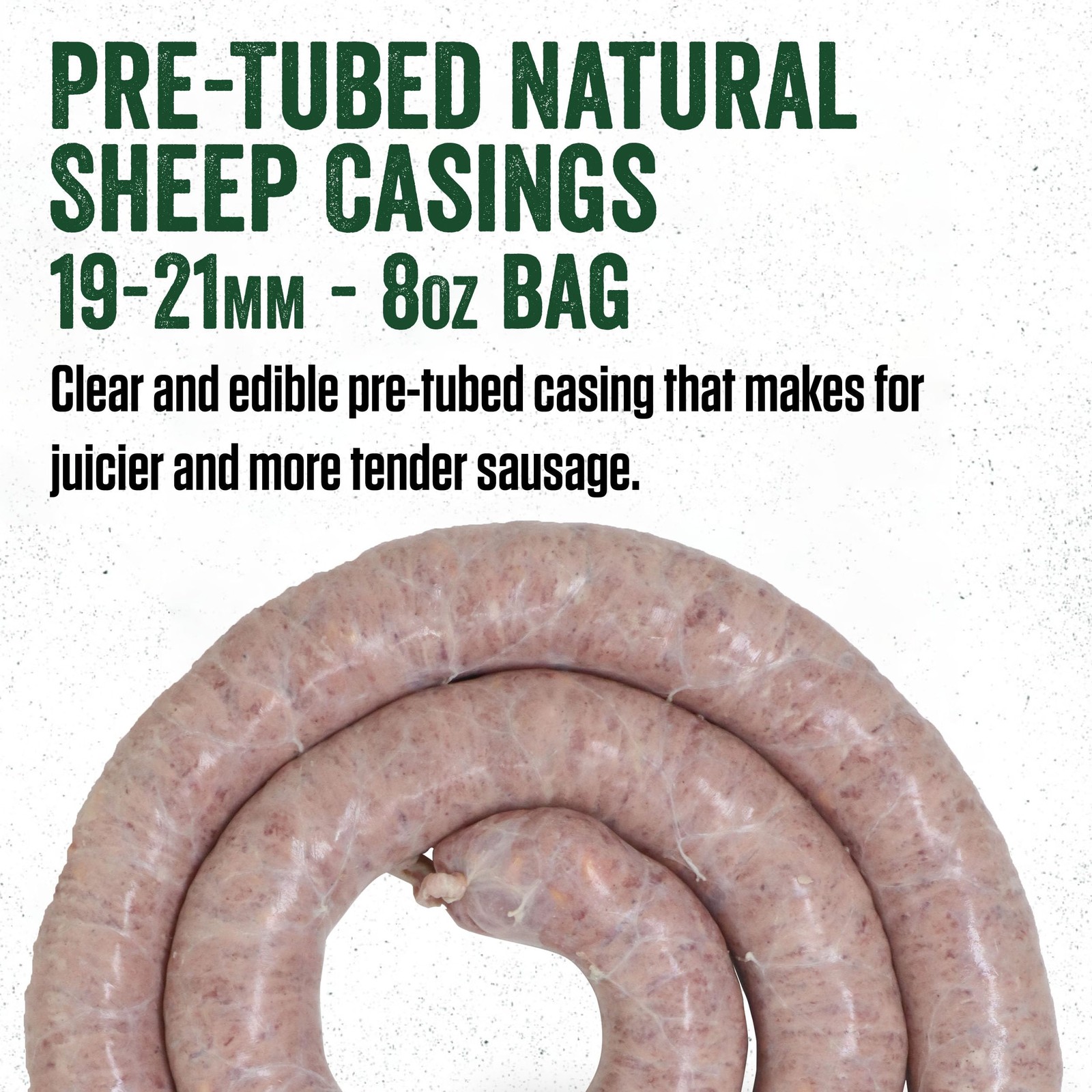 LEM Products Pre-Tubed Natural Sheep Casings, 19–21mm Edible 25 lbs of meat
