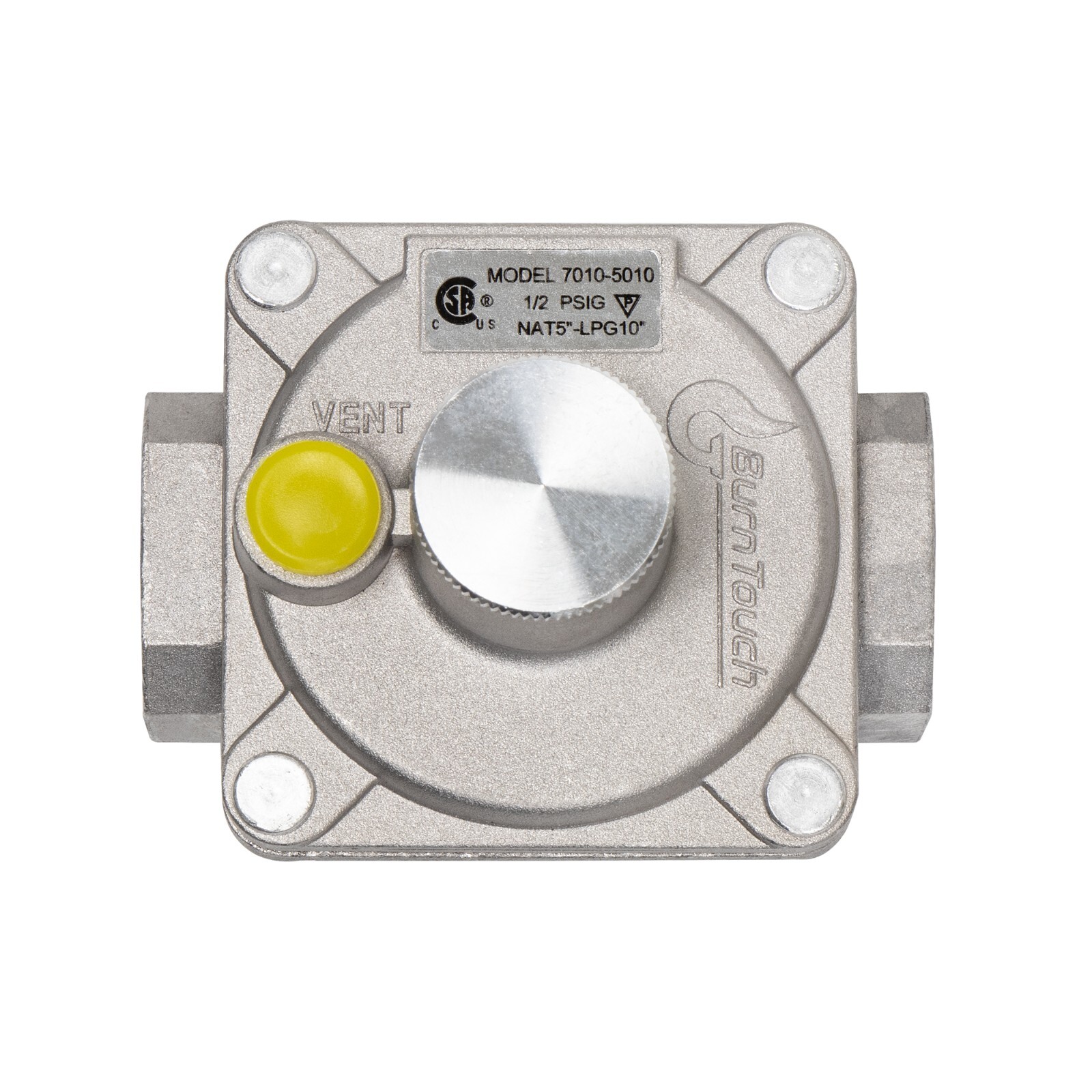 BurnTouch Gas Regulator 7010-5010 1/2 PSIG 1/2″ NPT NG & LP NAT 5″ – LPG 10″ WC