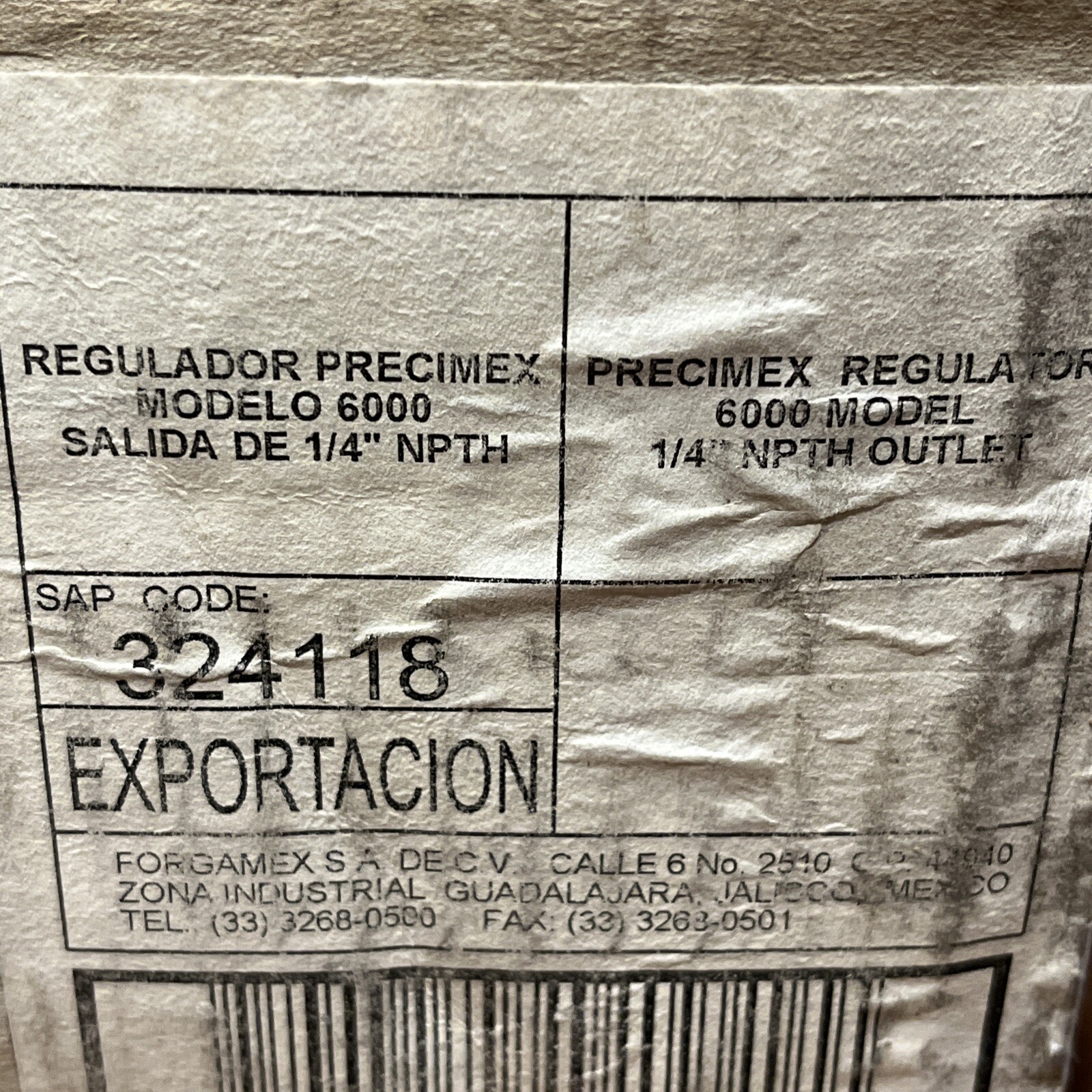 Precimex 6000 Propane Regulator LP Gas Parts Valve 1/4″ NPTH Outlet