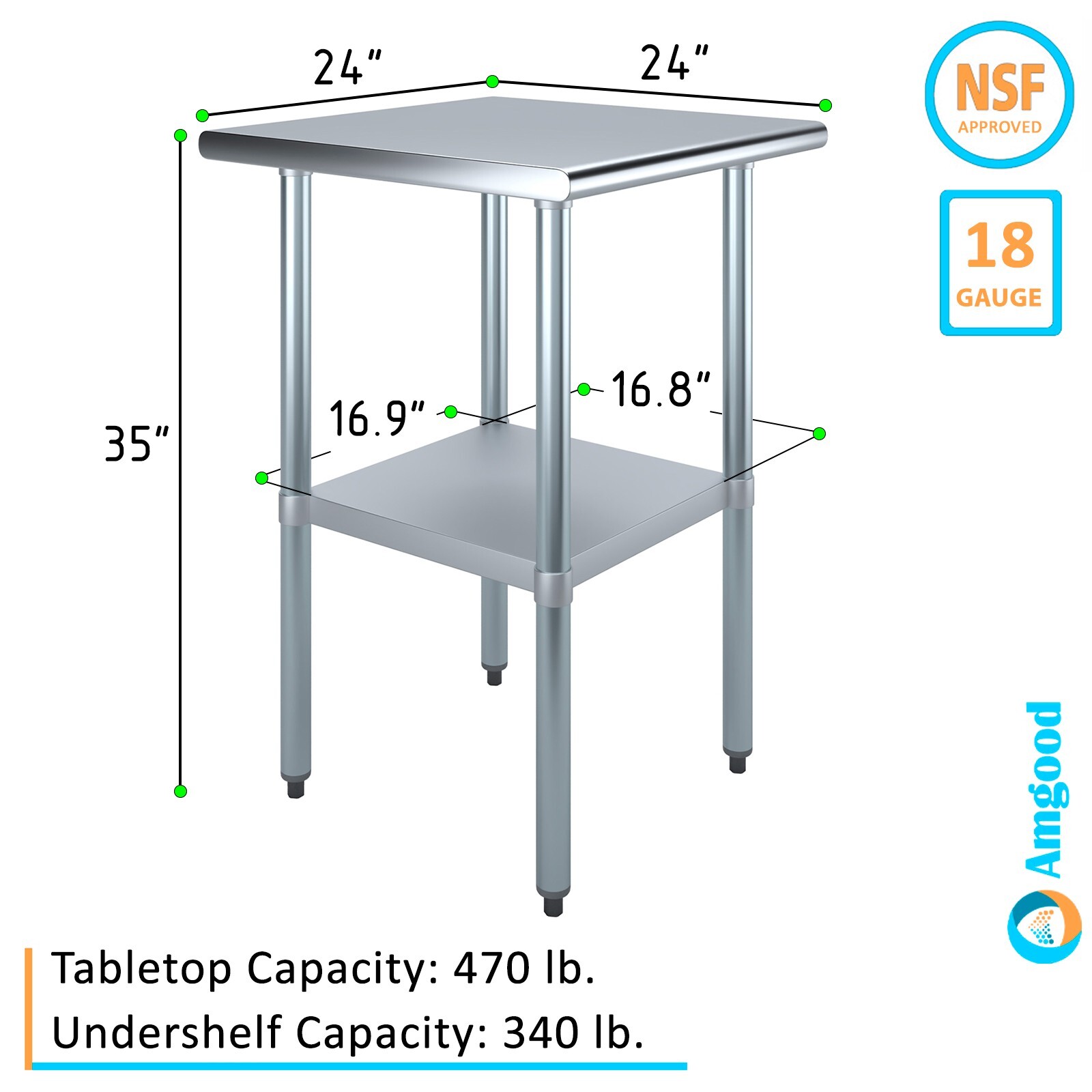 24 in. x 24 in. Stainless Steel Table