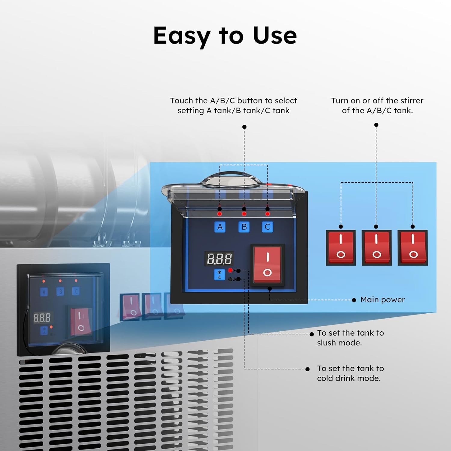 45L Commercial Slushie Machine, Frozen Drink Margarita Machine for Bar Home Part