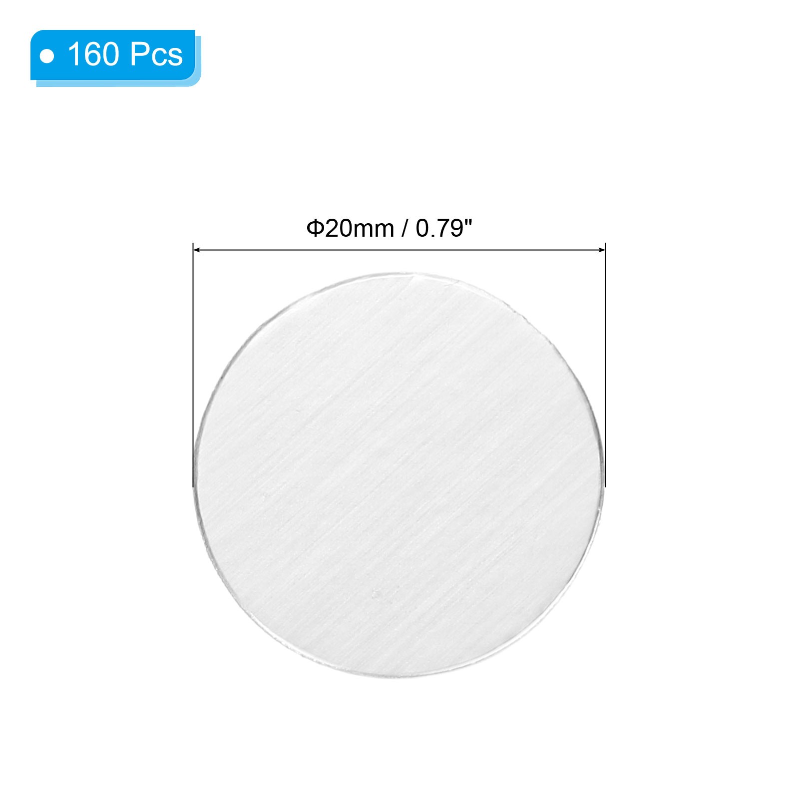 20mm/0.79» Aluminum Foil Cap Liners,160 Pcs Induction Sealer Sealing Liners