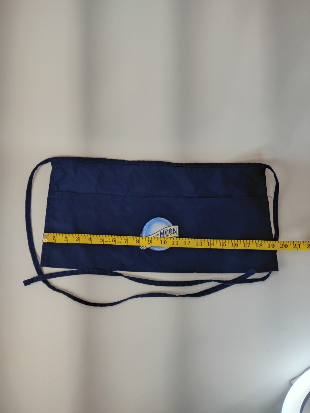 Half Bib Blue Moon Waist Apron Heavy Duty 3 Pocket Waitress Waiter Workwear