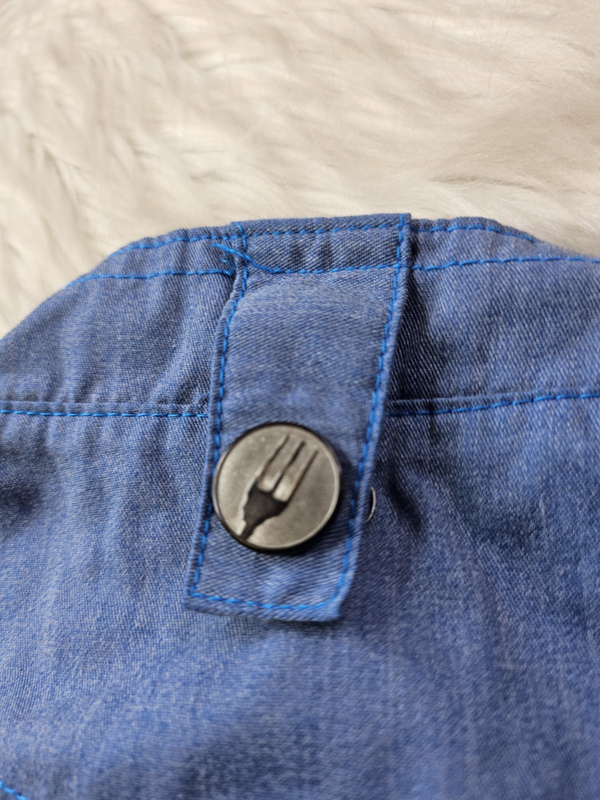 Chef Works Blue Sleeve Chef Shirt Full Front Zipper, SZ(XL) NWOT