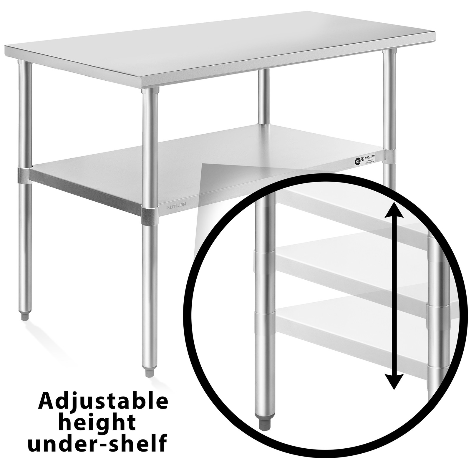 24×48 Stainless Steel Prep Table with Casters, NSF Commercial Restaurant Kitchen