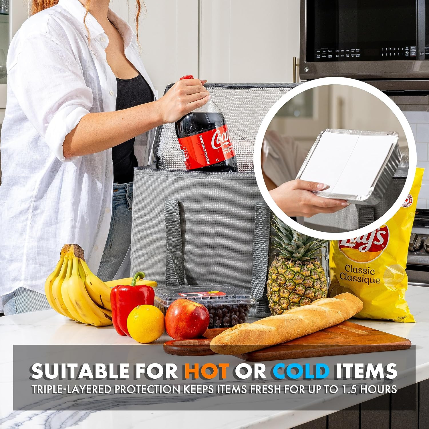 Carrywell (Not Made in China) Insulated Reusable Grocery Bags, Catering and Deli