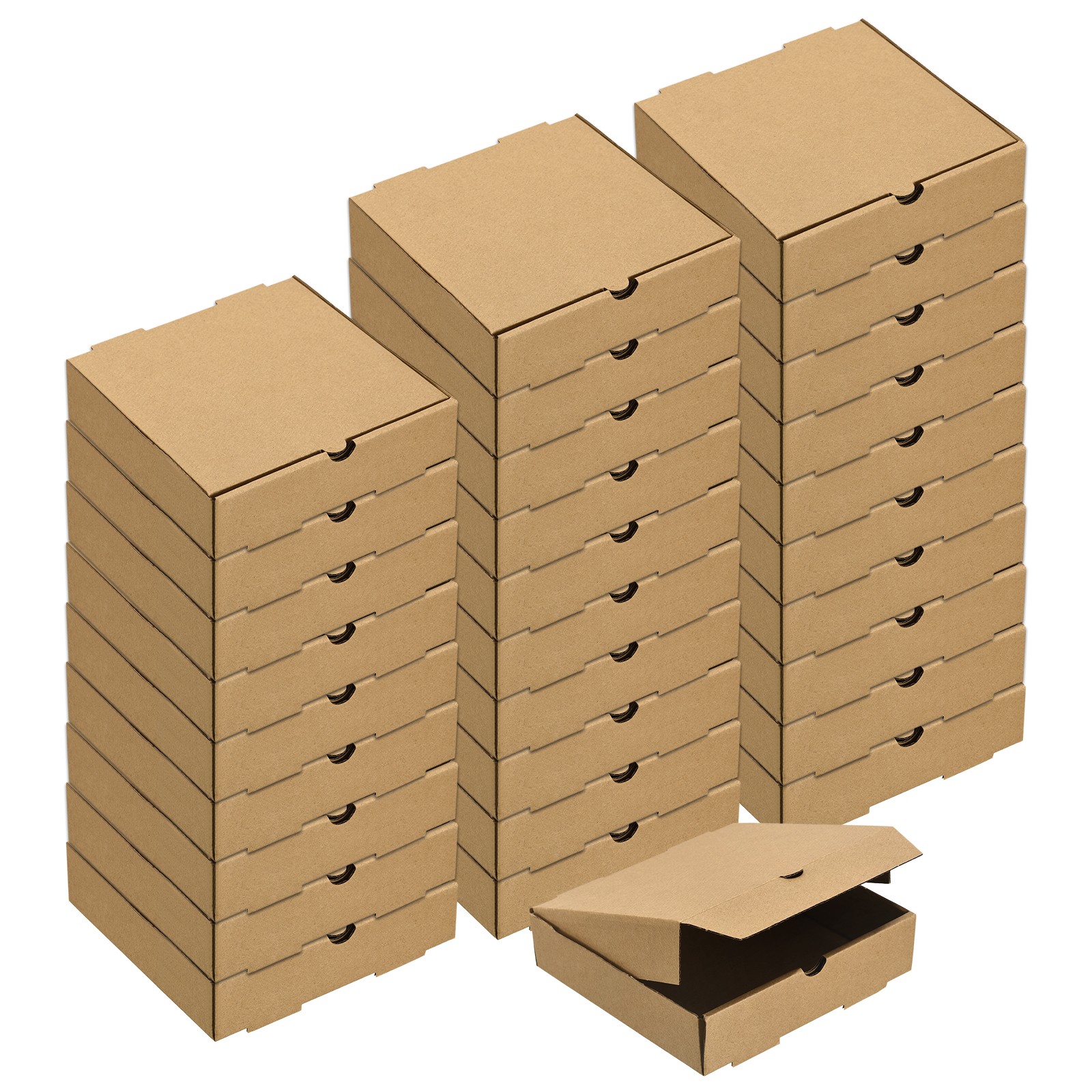 Pizza Box, 30pcs 6 x 6 Inches – Cowhide Paper Square Mini Pizza Boxes (Brown)