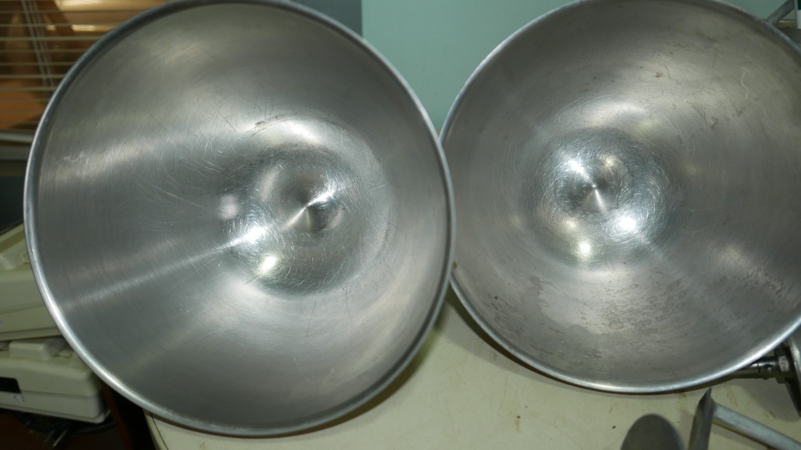Lot of 2 Stainless Steel Kenwood 17551 Mixer Bowls + 1 each Beater & Whisk