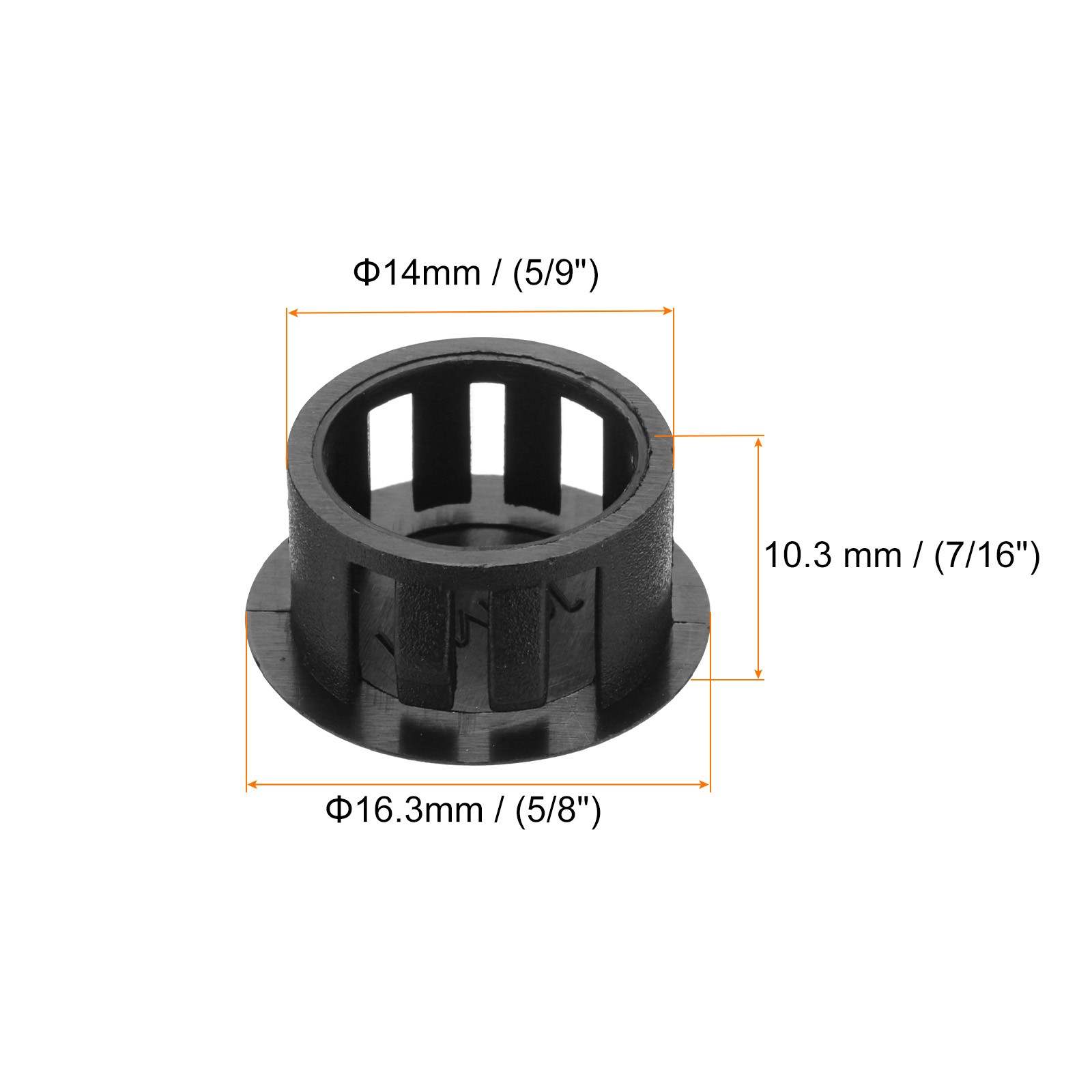 32Pcs 14mm(5/9′) Black Nylon Plastic Round Locking Hole Plugs Inserts End Caps