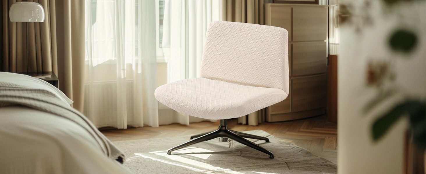 Waterproof Criss Cross Chair Cover, Stretch Jacquard Armless Chairs Slipcover
