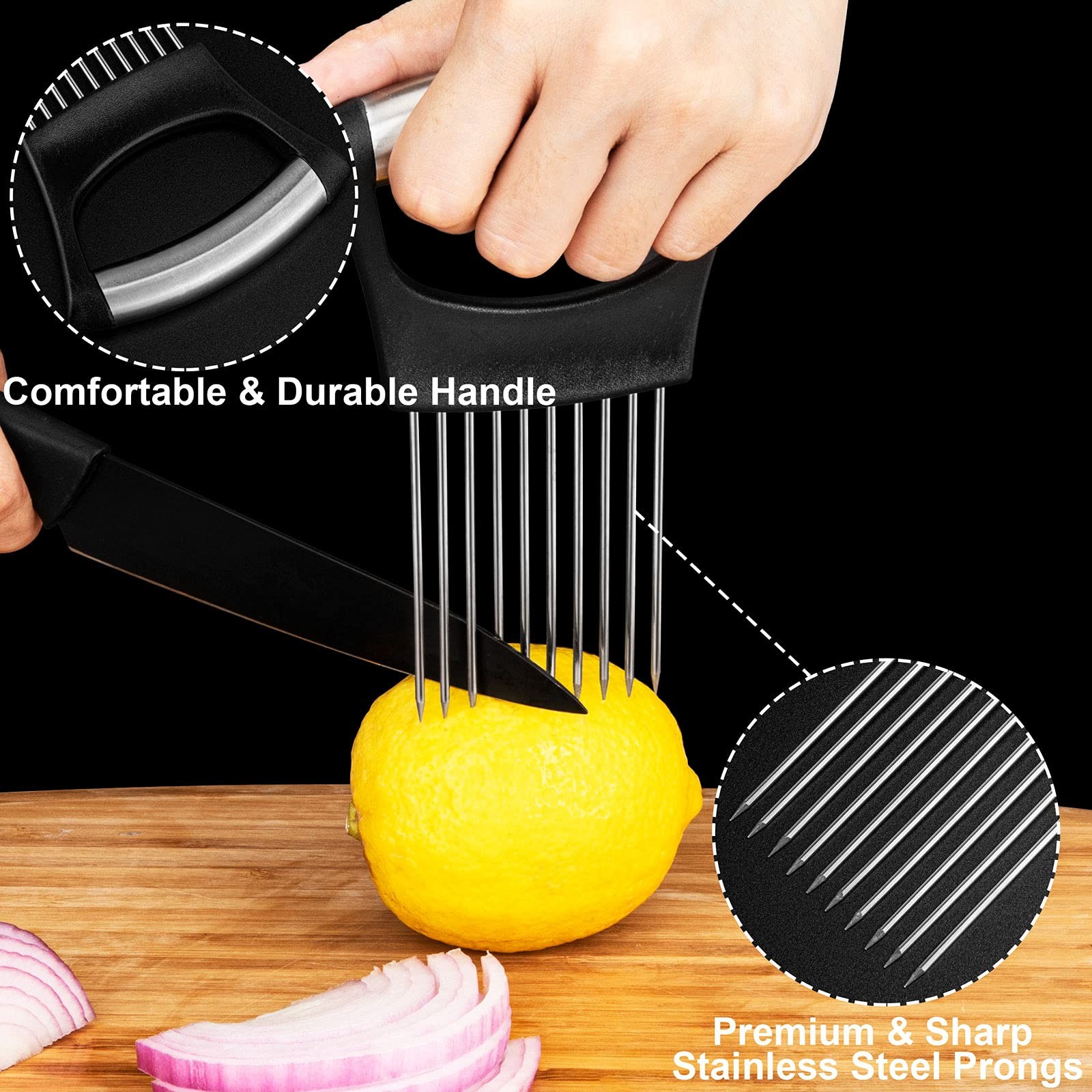 ESINAM Onion Slicer Holder, Premium Vegetable Cutter for Potato Silver