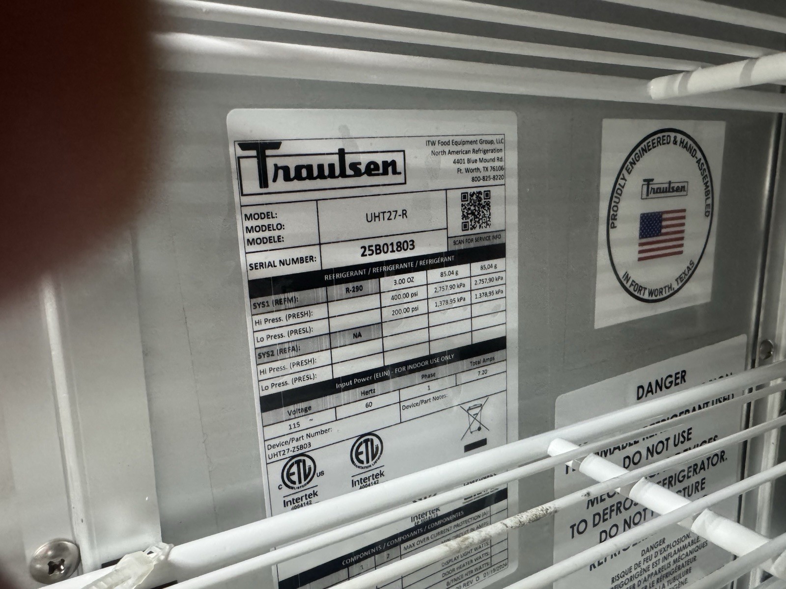 Traulsen UHT27-R Undercounter Refrigerator 1 Door Stainless Steel Commercial