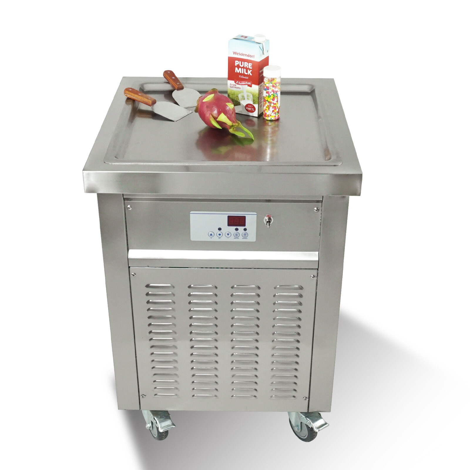 Kolice Commercial ETL 21″X21» Single Square Pan Fry ice Cream roll Machine
