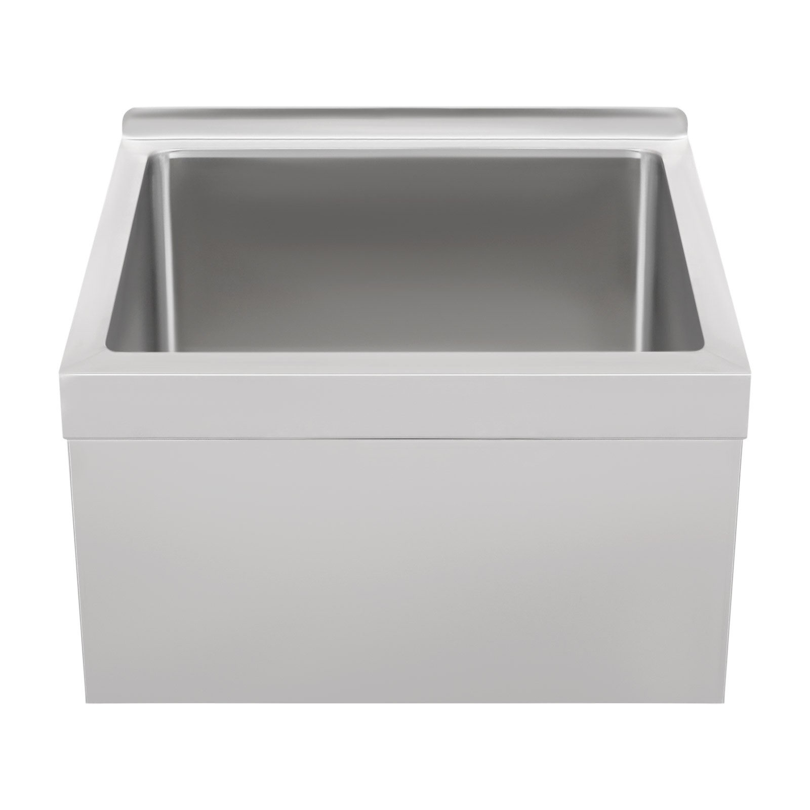 Stainless Steel Commercial Mop Sink 24*24*13in w/ Drain Hose Silver Square
