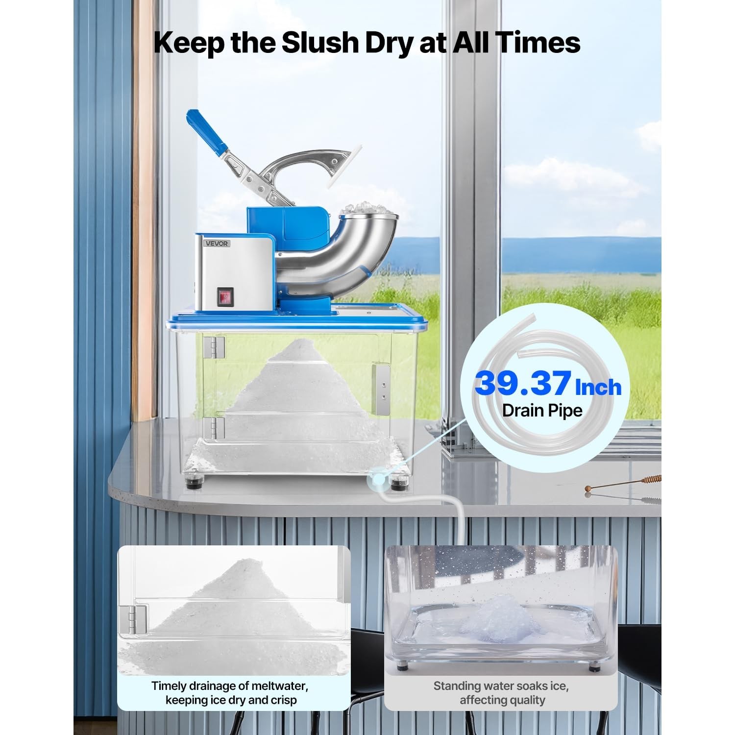 Shaved Ice Machine with Ergonomic Handle – Perfect for Restaurants