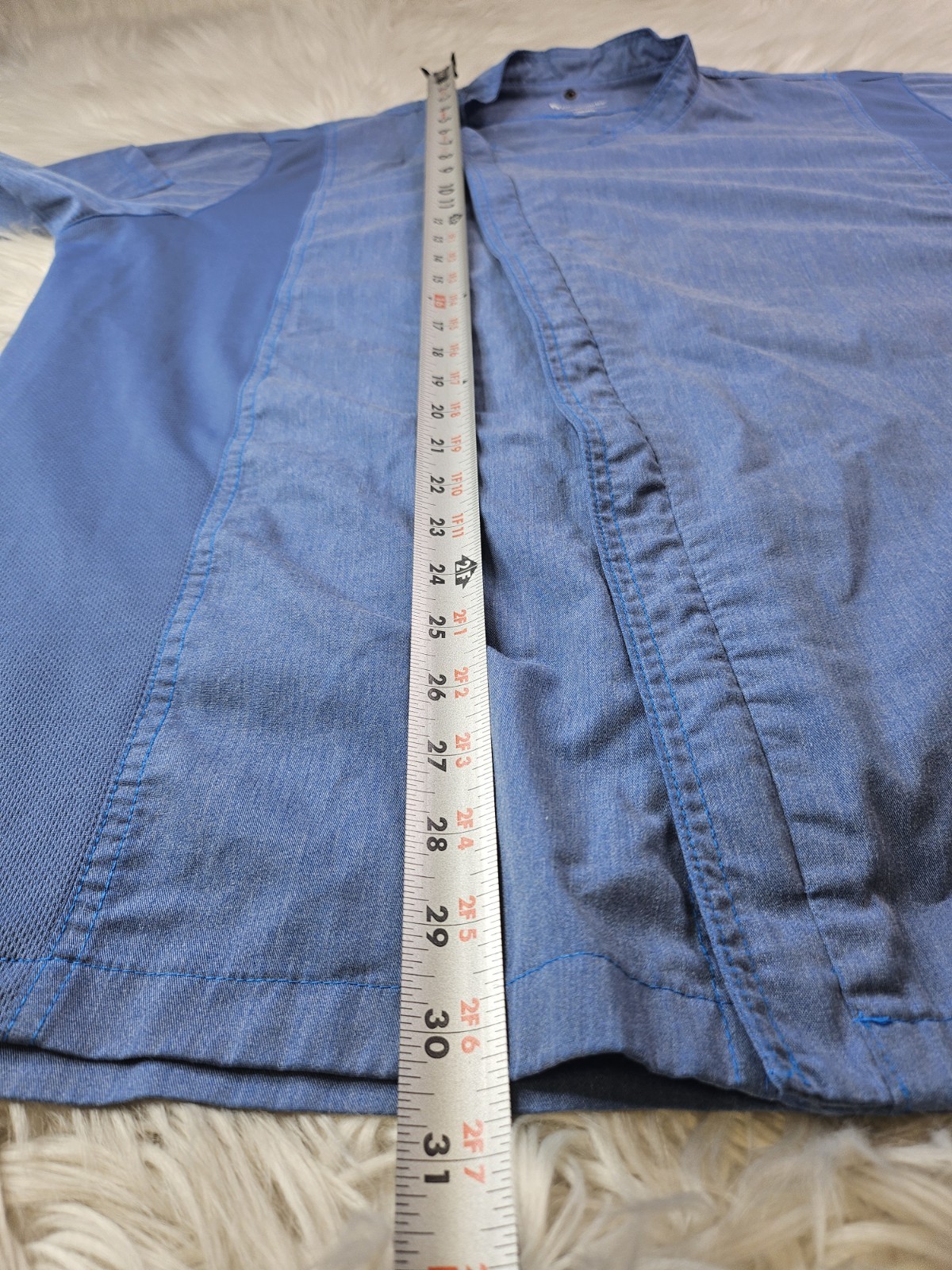 Chef Works Blue Sleeve Chef Shirt Full Front Zipper, SZ(XL) NWOT