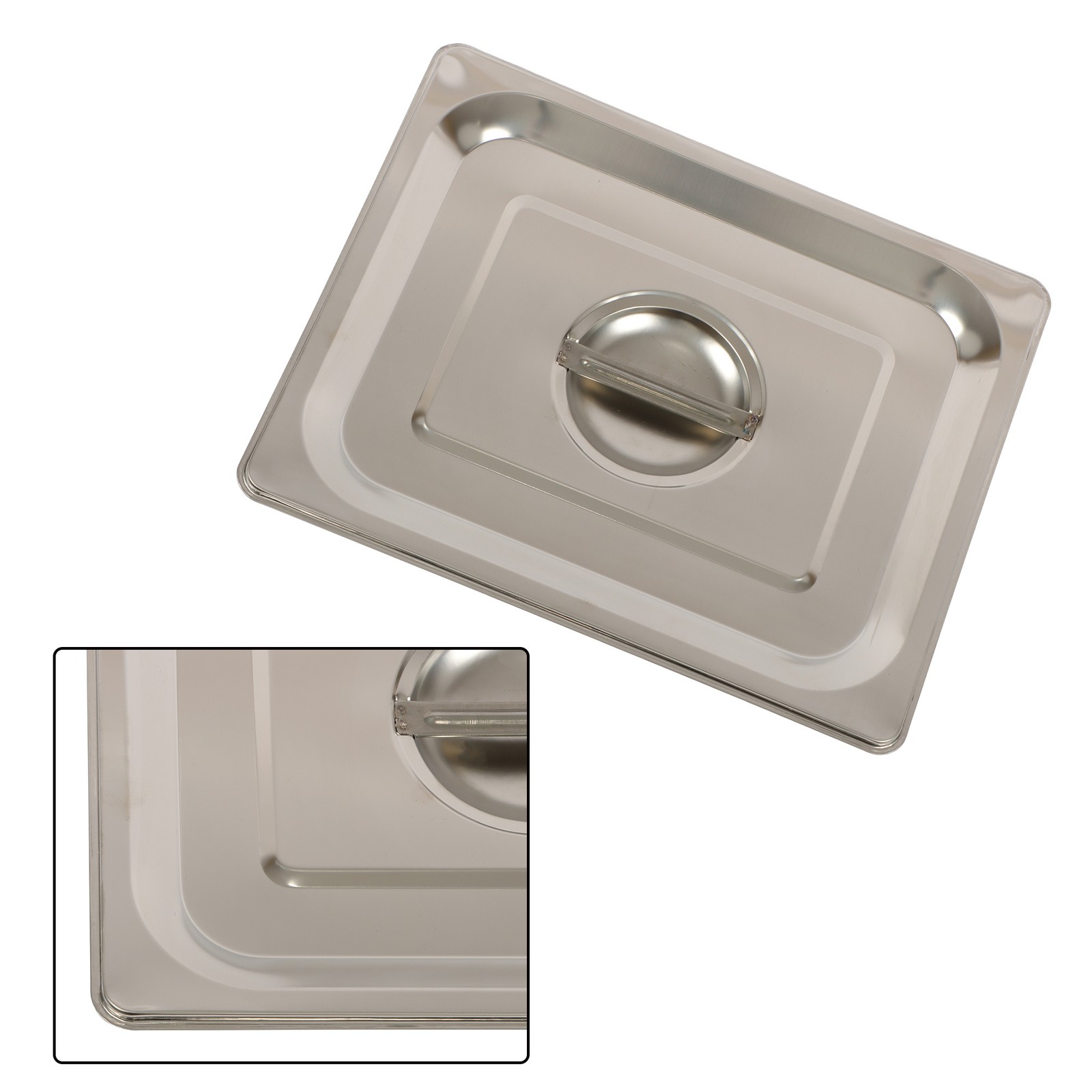 8 Pack Hotel Pans 1/2 Size Steam Table Pan 4″ Deep Stainless Steel with Lid