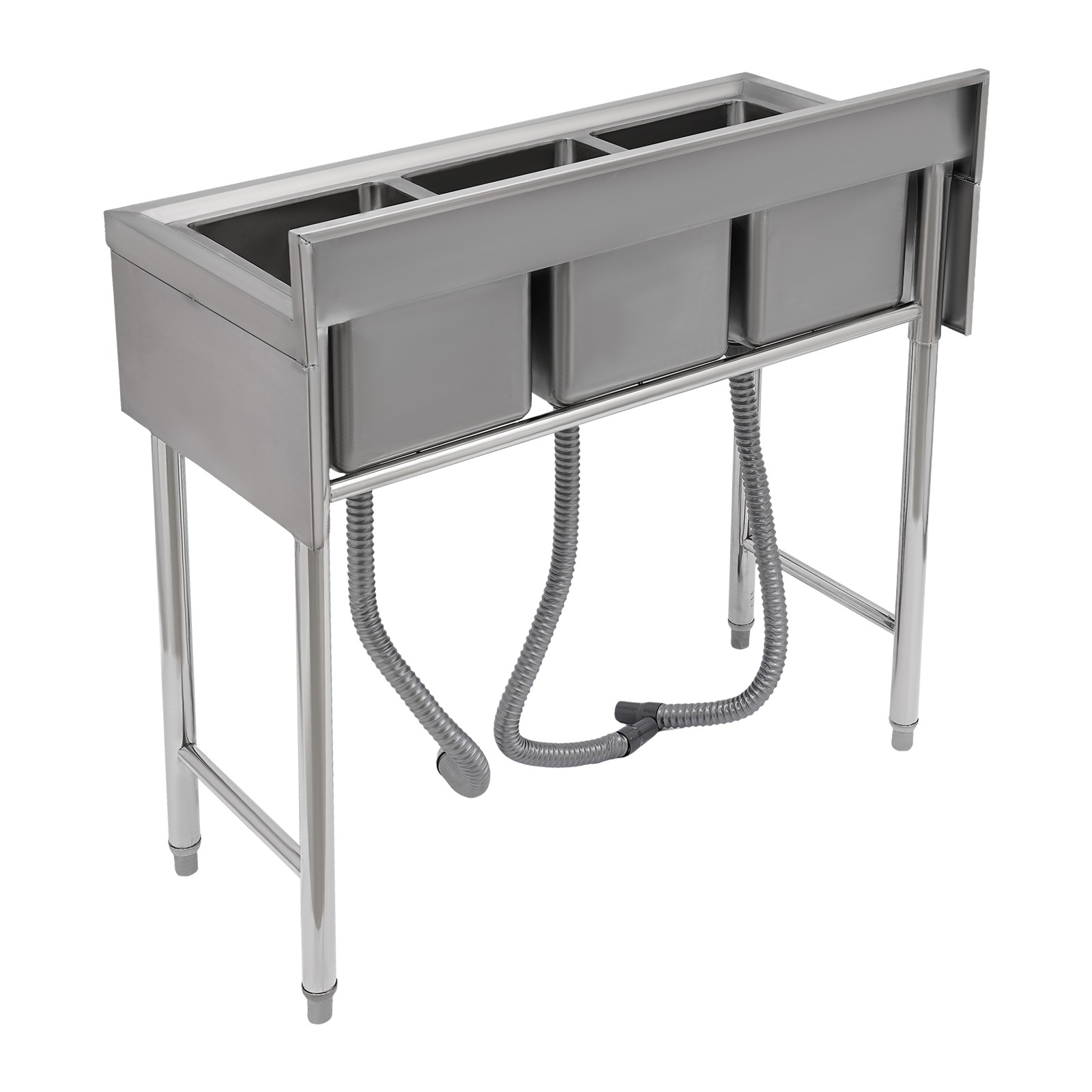 Kitchen Sink Stainless Steel Commercial 3 Compartment Utility Sink With Faucet