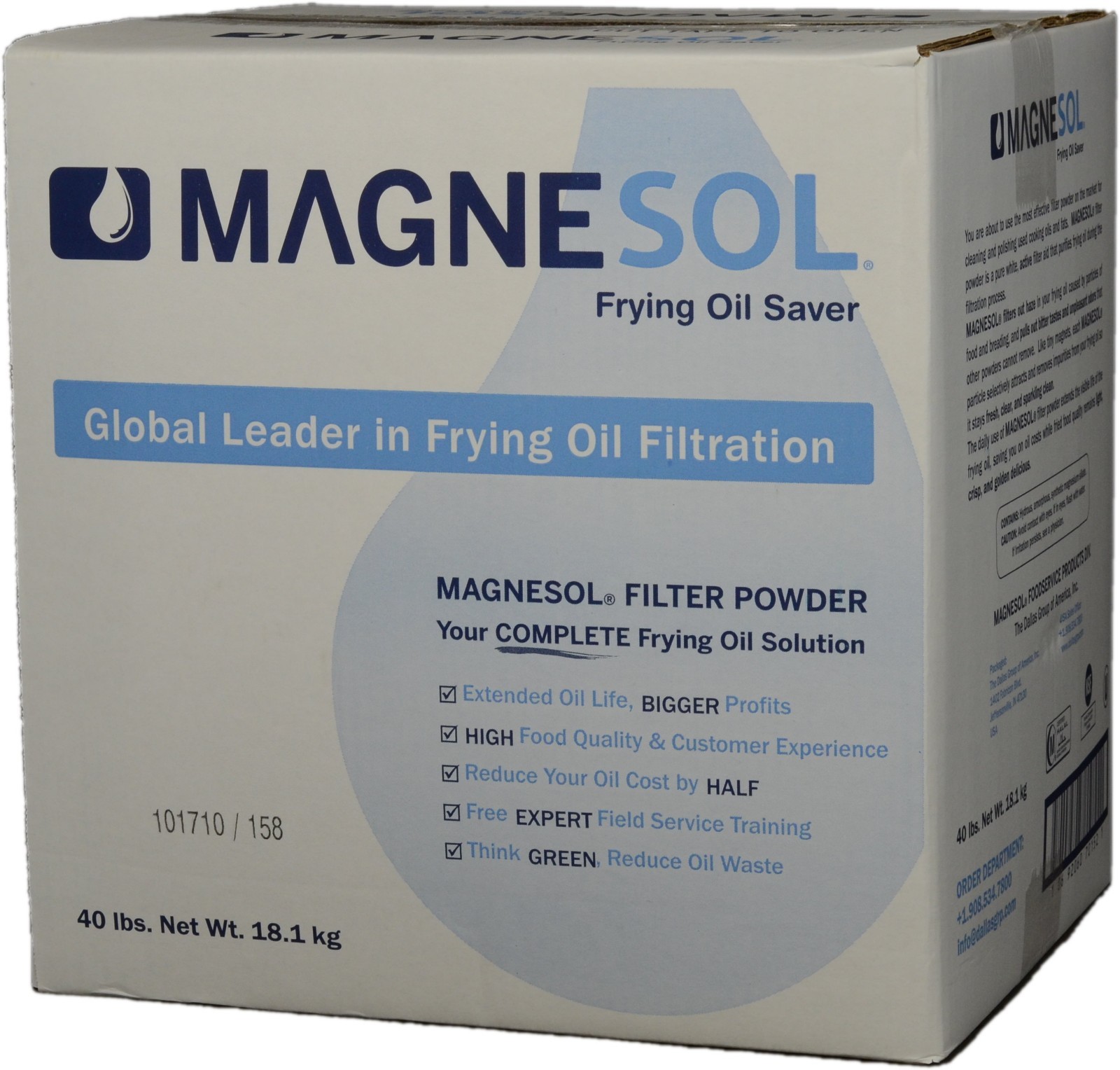40 lb Bulk Box Magnesol XL Fry Oil Saver Economy Size, 727152, by Dallas Group