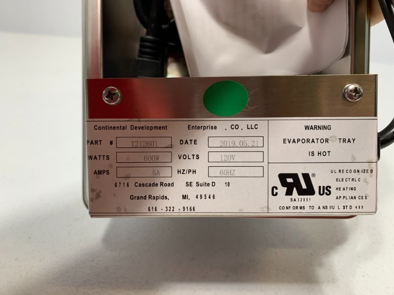 Enterprise T212601 Evaporator Tray 600W 120V 5A 60Hz