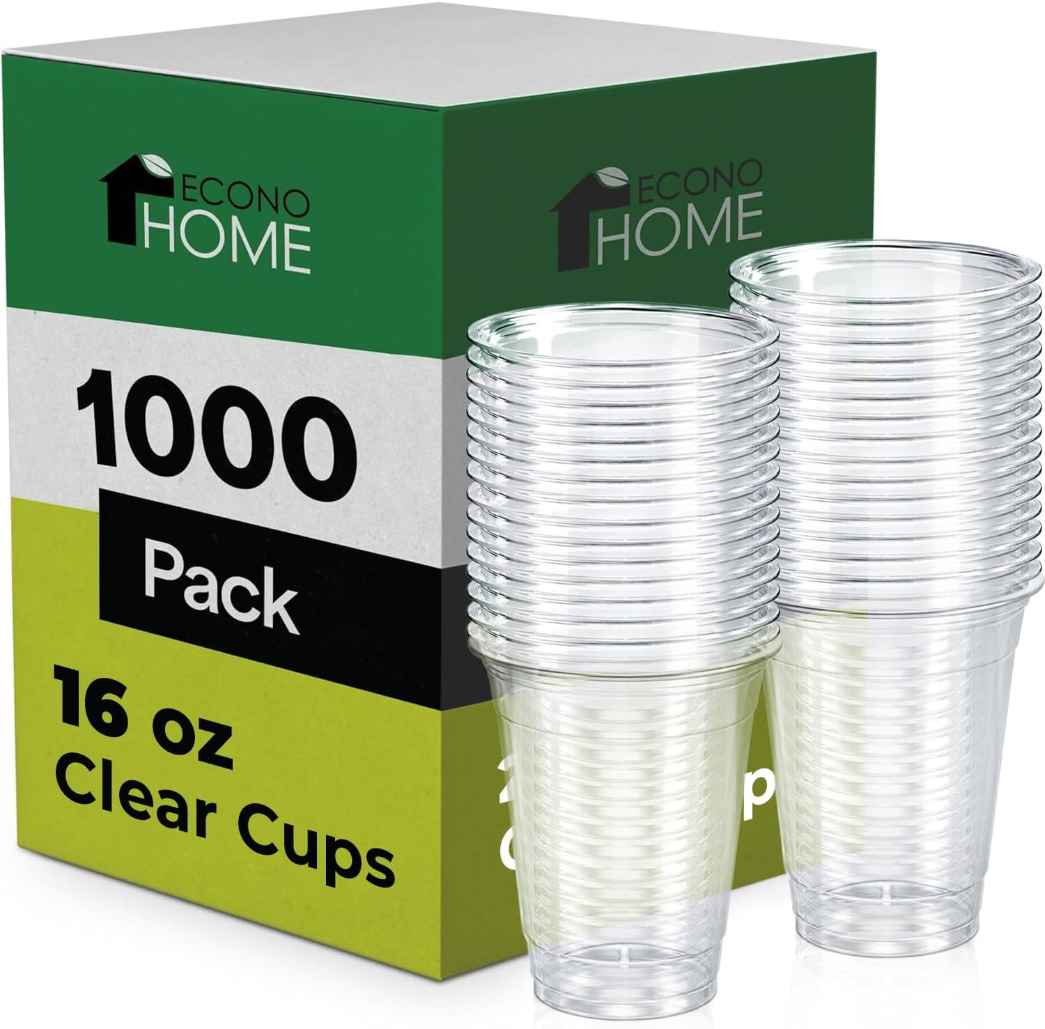 Clear PET Plastic Cups – 16Oz (Pack of 1000) – Crystal Clear, Durable, Disposabl