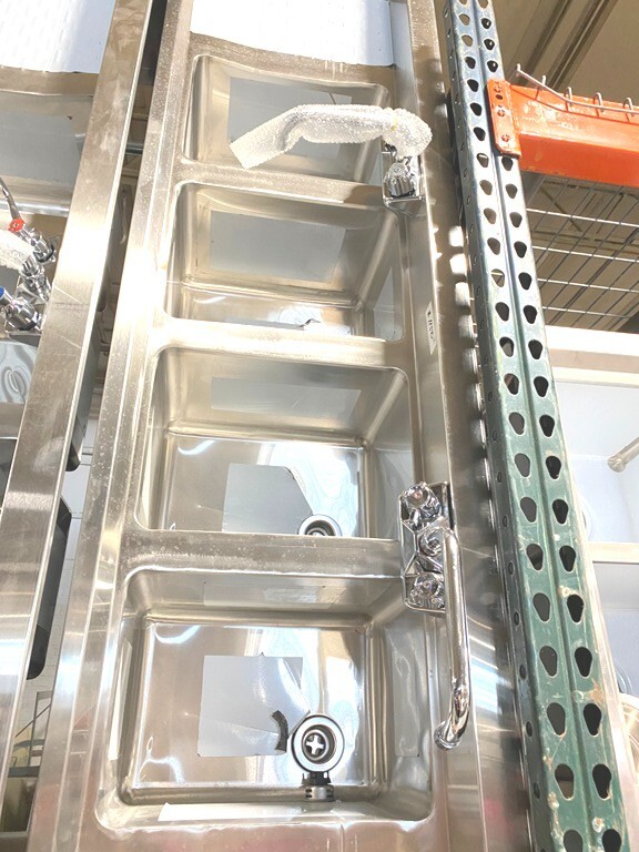 Bar Sink/ New 4 Compartment Bar Sink/ 2 Faucets Included