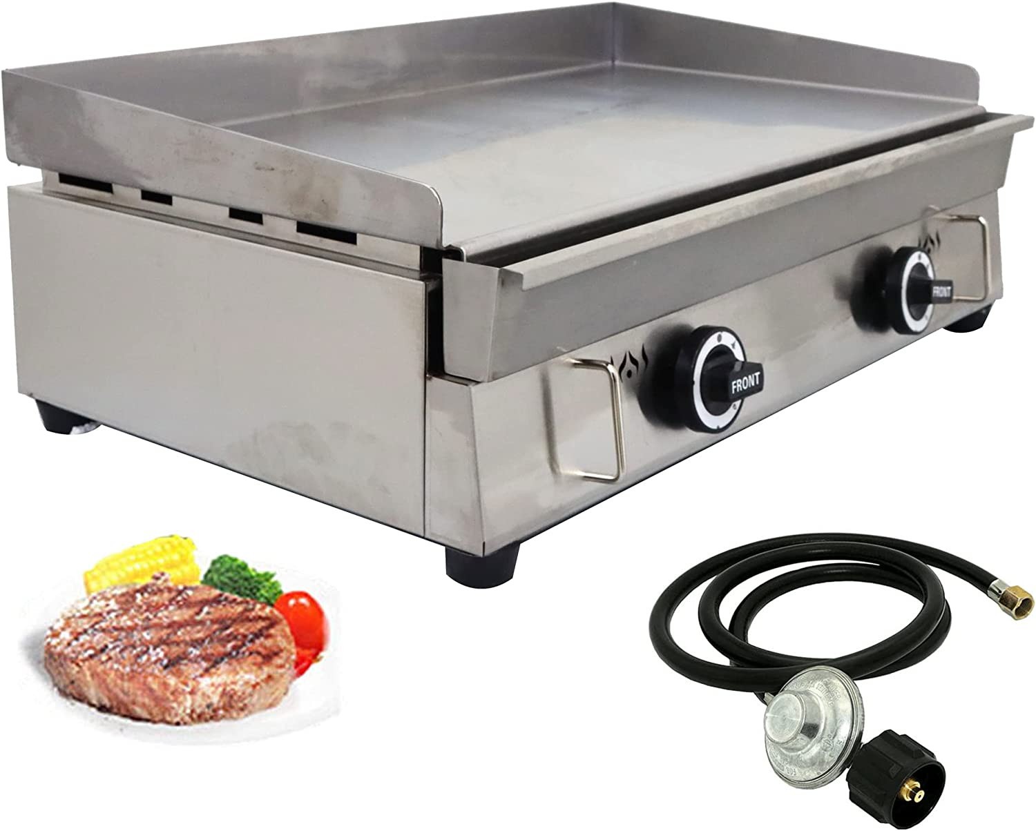 28.94×16.14 in LPG Gas Countertop Flat Top Griddle Stainless Steel Griddle Grill