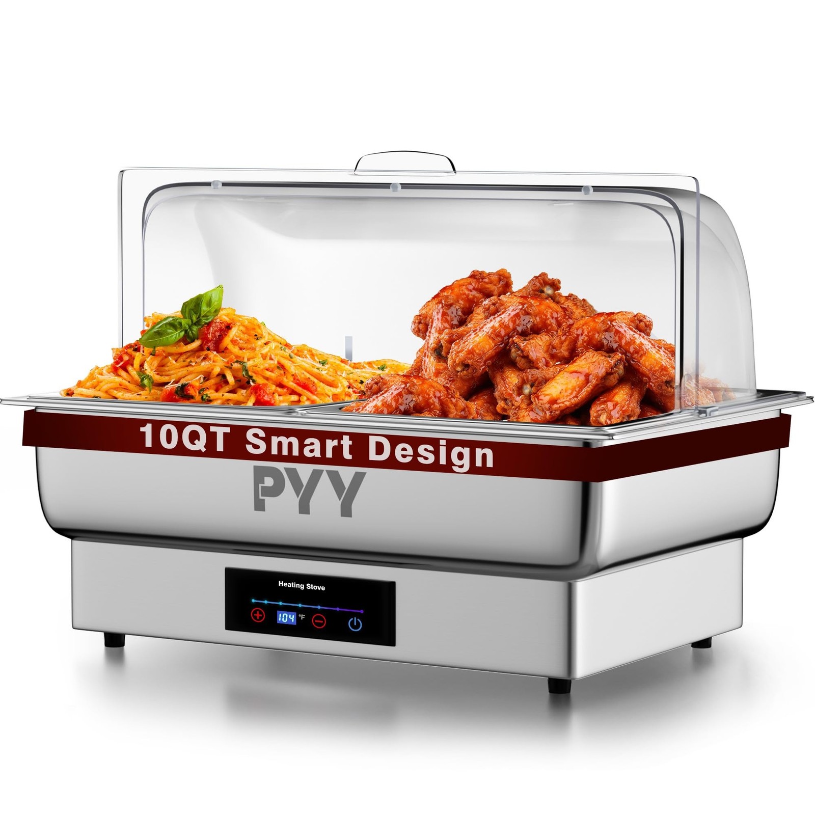 PYY Electric Chafing Dish Buffet Set, Roll Top Chafing Dish, Stainless Steel …