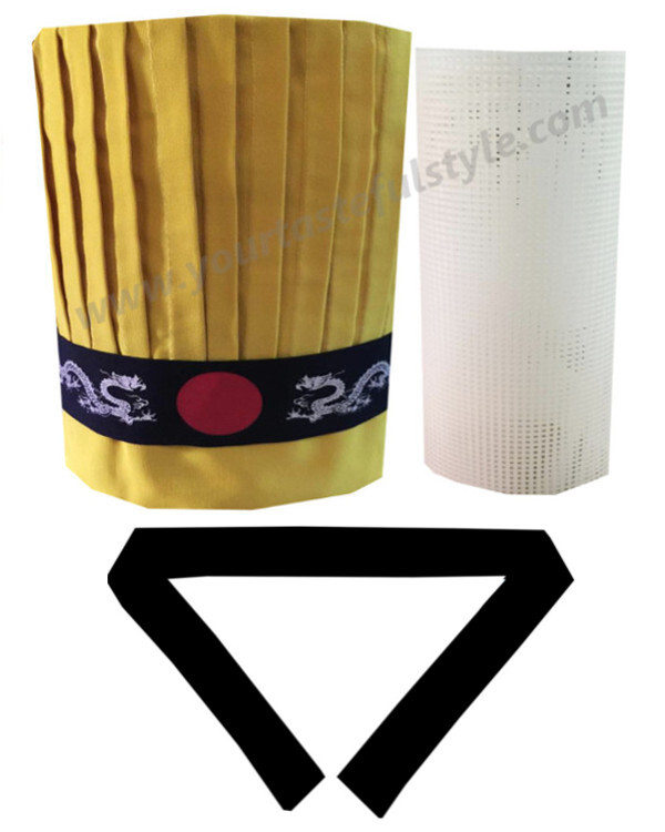 Hibachi Chef Uniform Hibachi Chef Tall Hat Headband Necktie Set Hibachi Hat Sets