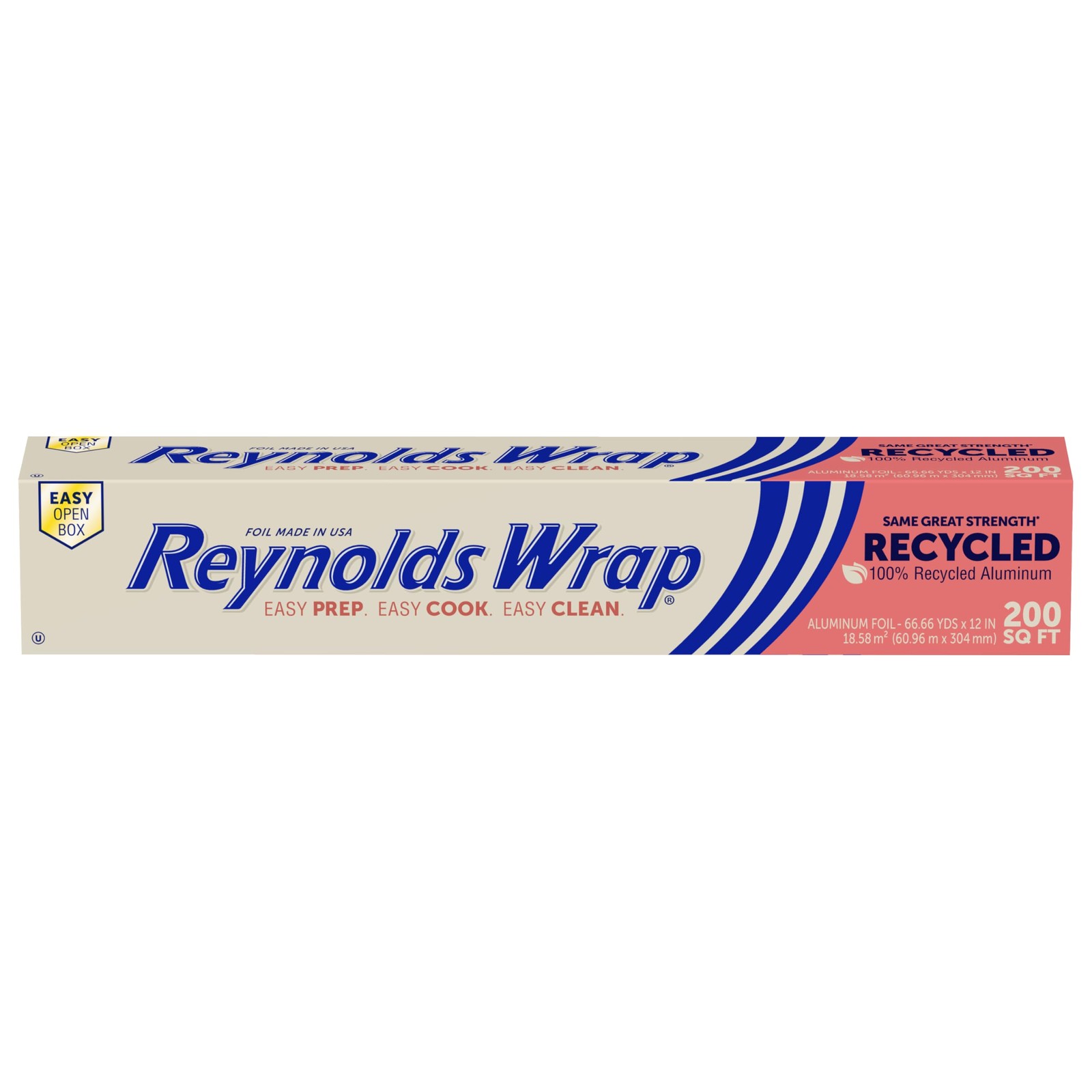 Wrap Recycled Aluminum Foil Roll 100% Recycled Materials 200 Sq. Ft. Food