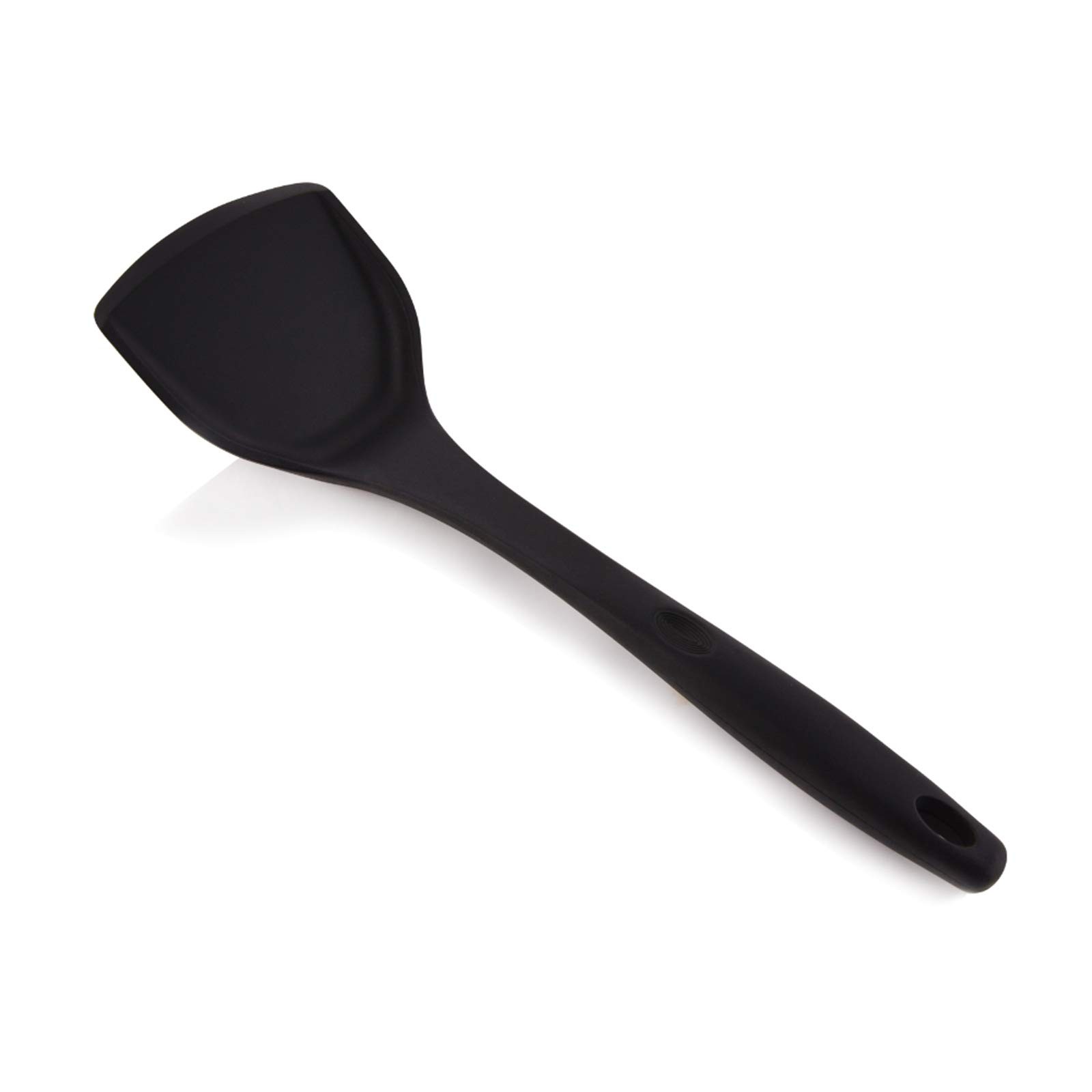 Silicone Wok Turner, Heat Resistant Solid 12.8″ * 3.86″ Black, Black