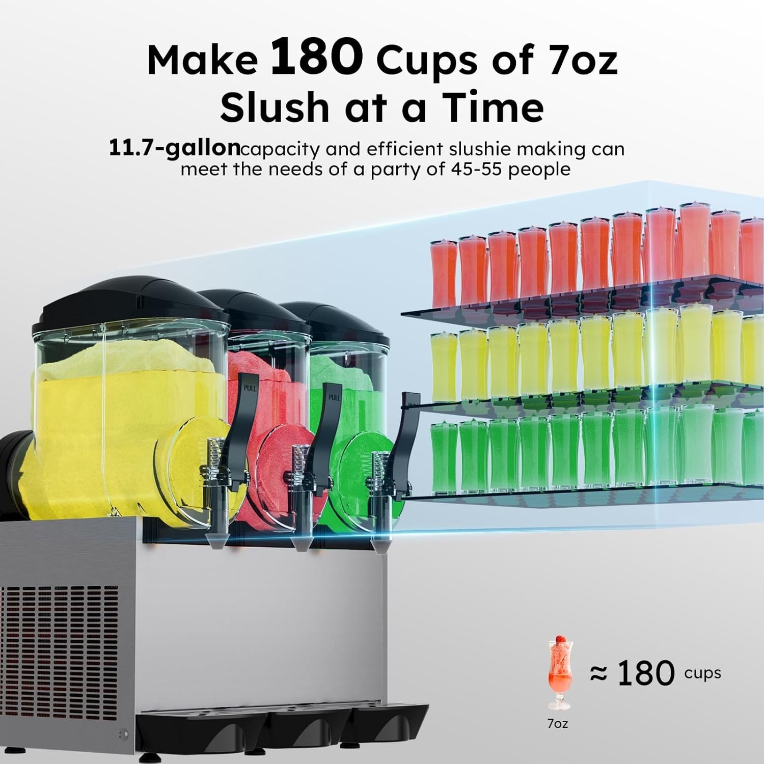 45L Commercial Slushie Machine, Frozen Drink Margarita Machine for Bar Home Part