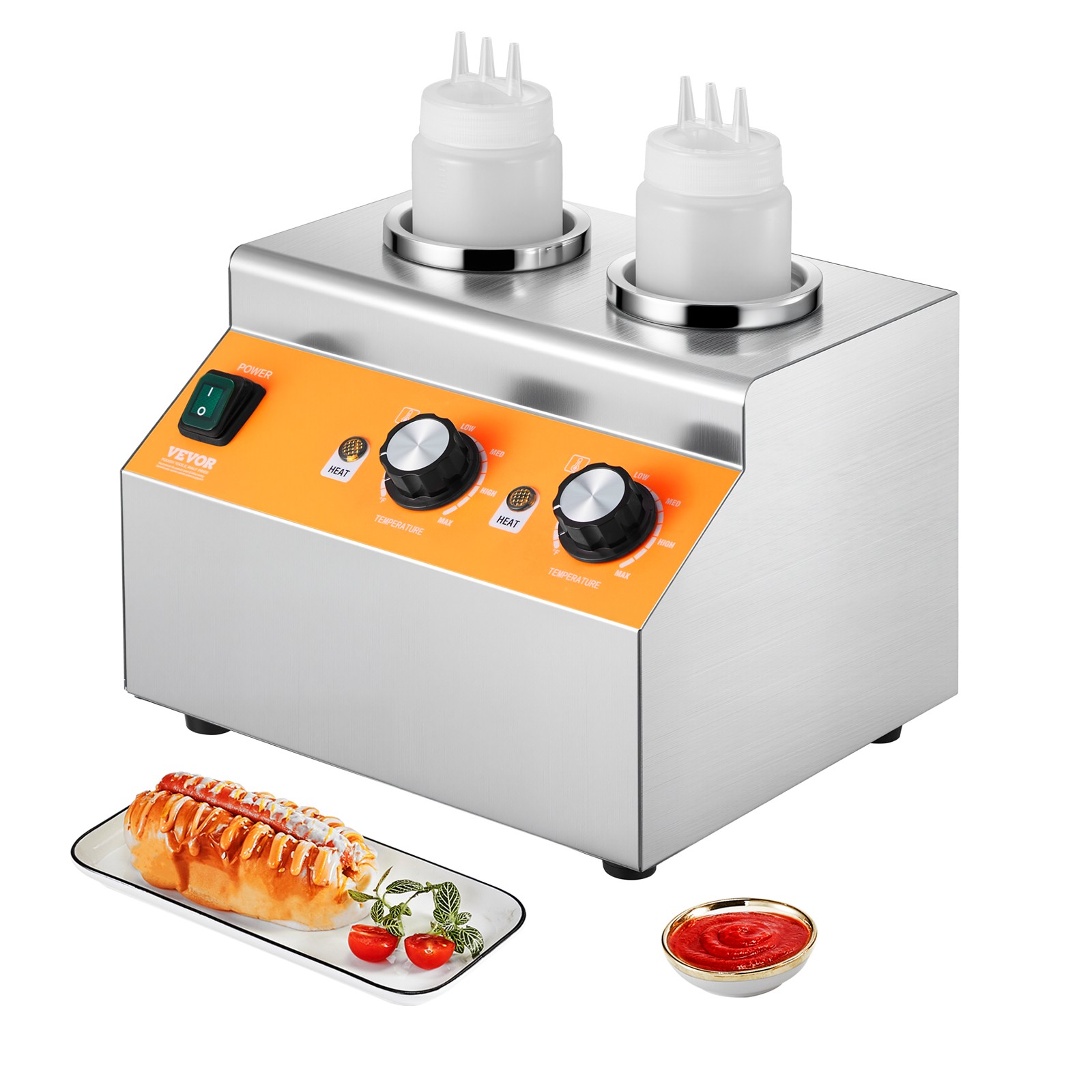 VEVOR 0.8×2 L Electric Bottle Warmer with Bottle Hot Fudge Warmer 86-185℉
