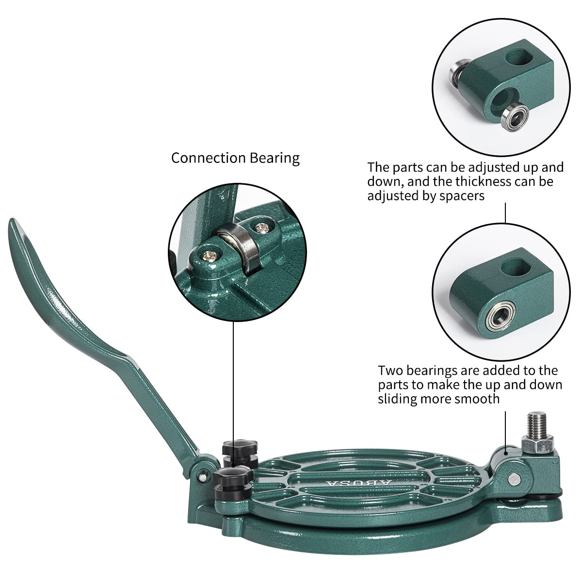 ABUSA Thickness Adjustable Tortilla Press 8 Inch Maker 8 Inch, Green