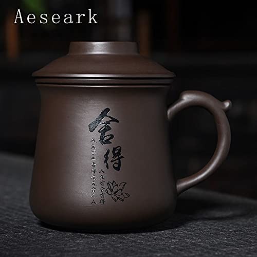 Aeseark Chinese Tea Cup Set Infuser Lidhandmade Portable Clay Teacupceramic