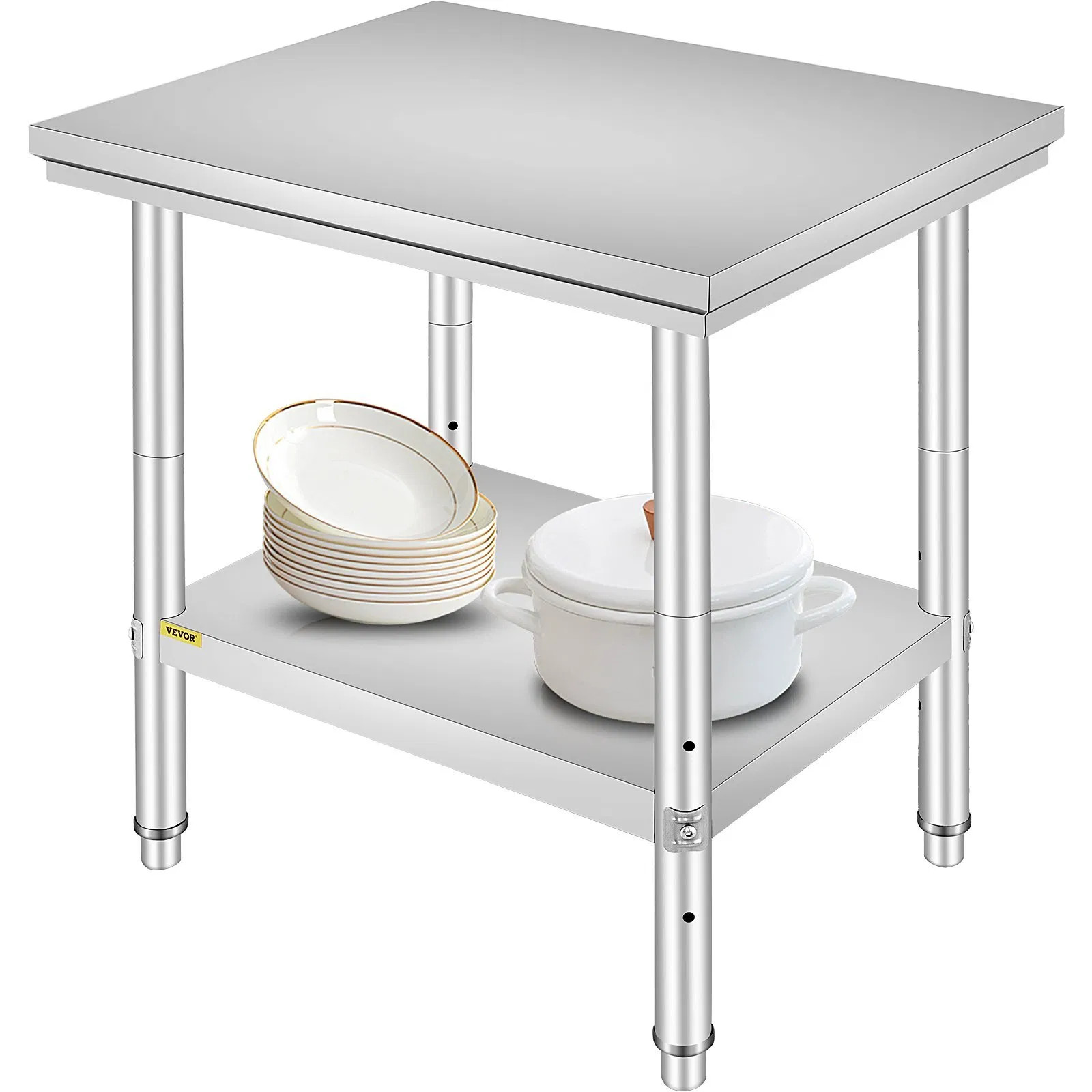 Stainless Steel Prep Table, 24 x 30 x 31 Inch, 700 lbs Load Capacity, Heavy Dut