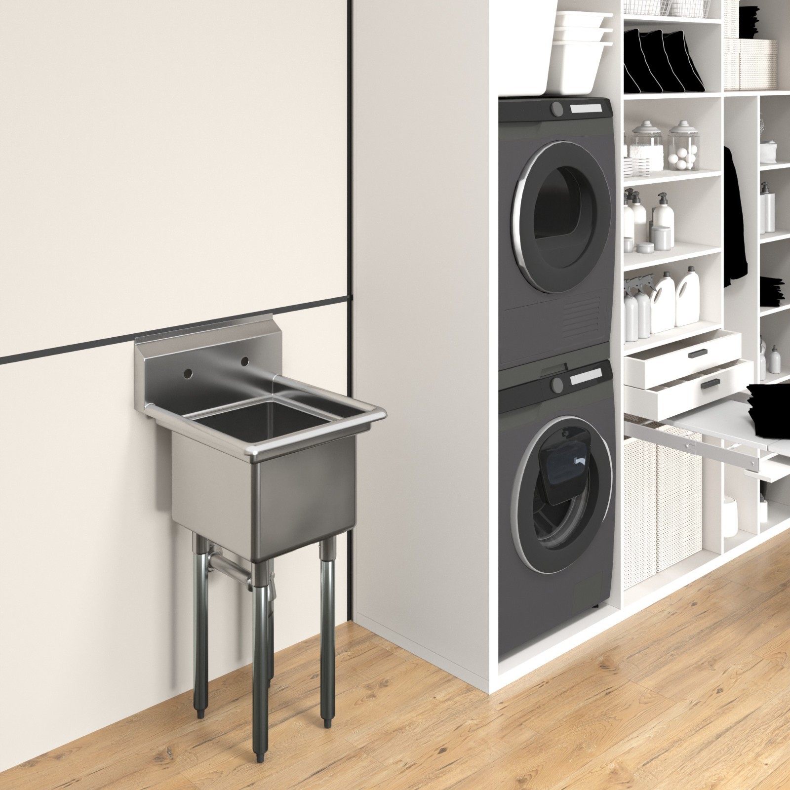 20 in. x 22 in. Stainless Steel One Compartment Sink with 14 in. x 16 in. Bowl