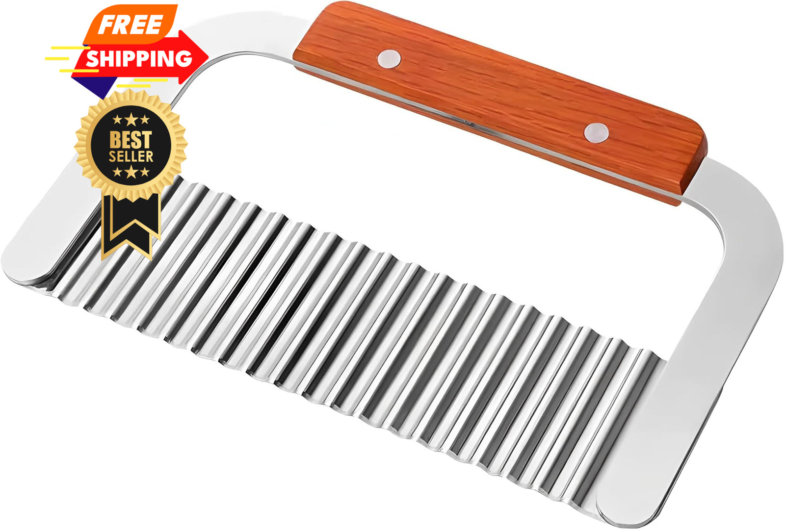 French Fry Slicer with Stainless Steel Blade and normal, silver red