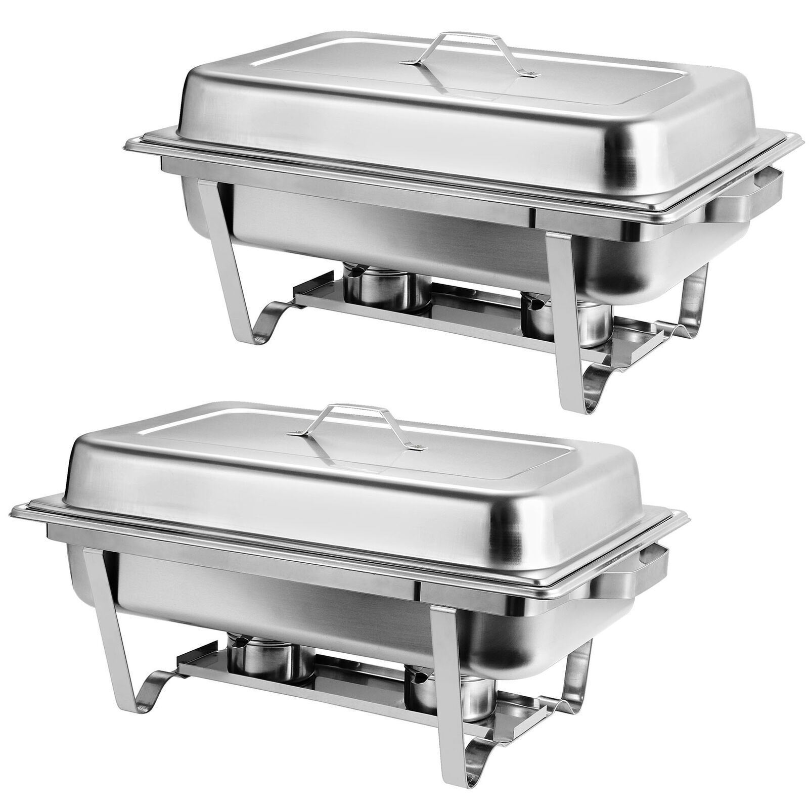 Set of 2 Chafing Dish Buffet Trays 8Qt Chafer w/ Warmer Stainless Steel