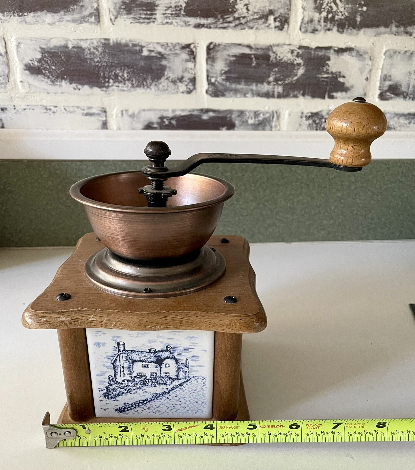 Coffee Grinder Vintage Kalita Dome Manual Blue Daft Sides Made In Taiwan #1B