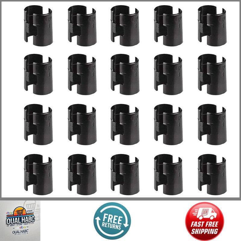 Wire Shelf Clips for 1″ Post Black 20 Pairs 40pcs Shelving Sleeves Lock Replacem