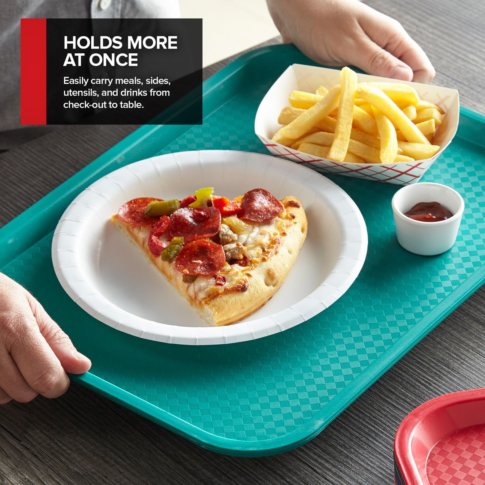 Stock Your Home Large Plastic Serving Trays for 16 x 12 inches, Multicolor