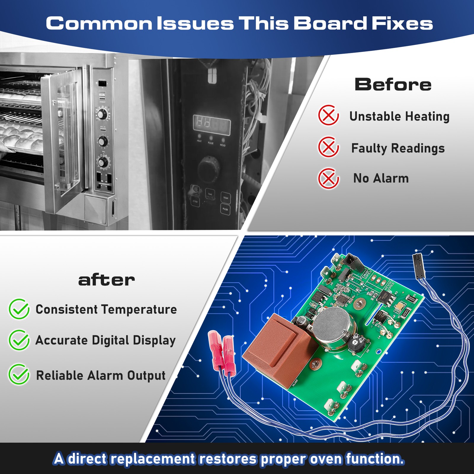 00-913149 Temp Control Board w/Harness For Vulcan Hart ECO2D ECO4D HEC20 Ovens