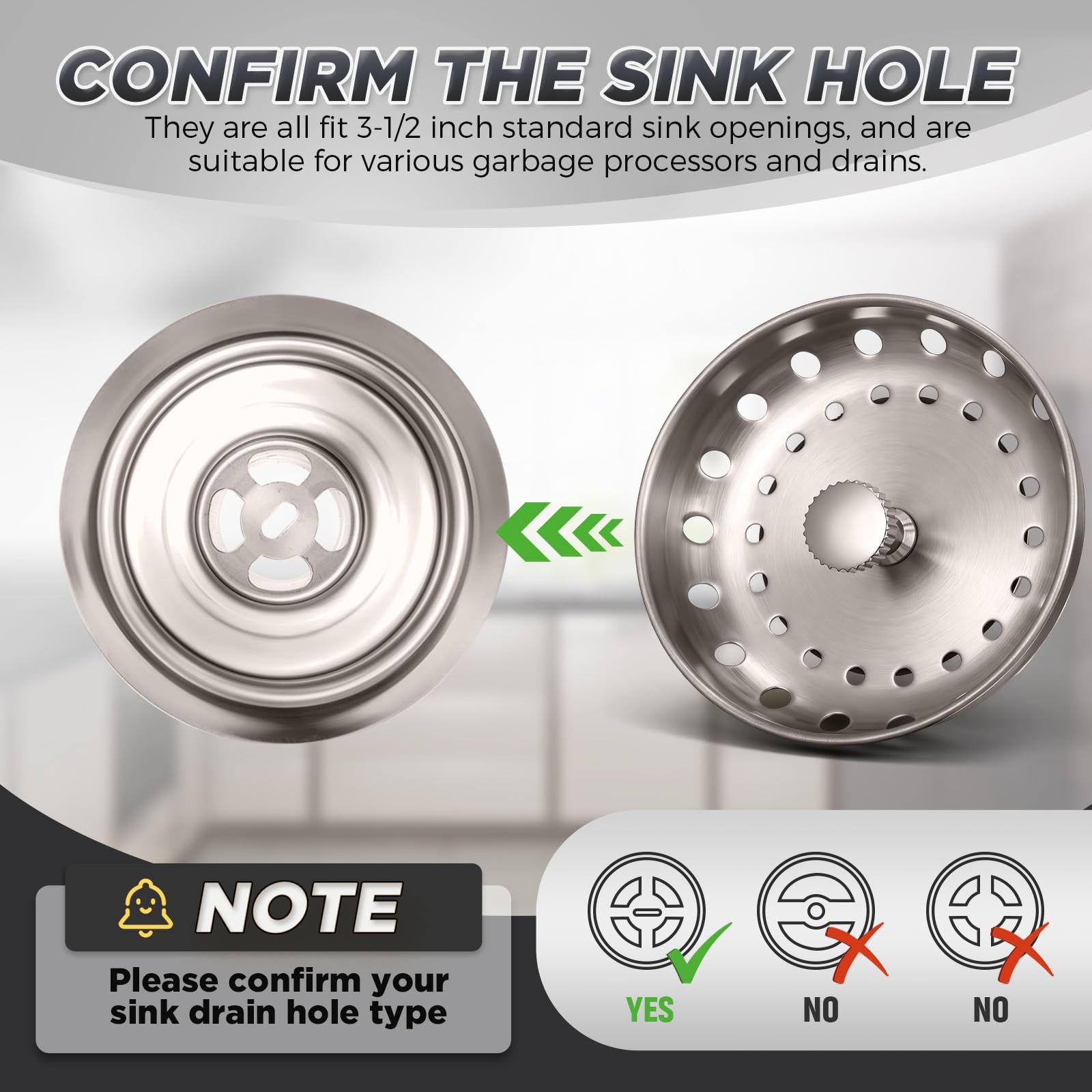 Yiyiring 4 Pcs Brushed Silver Kitchen Sink Accessories Garbage