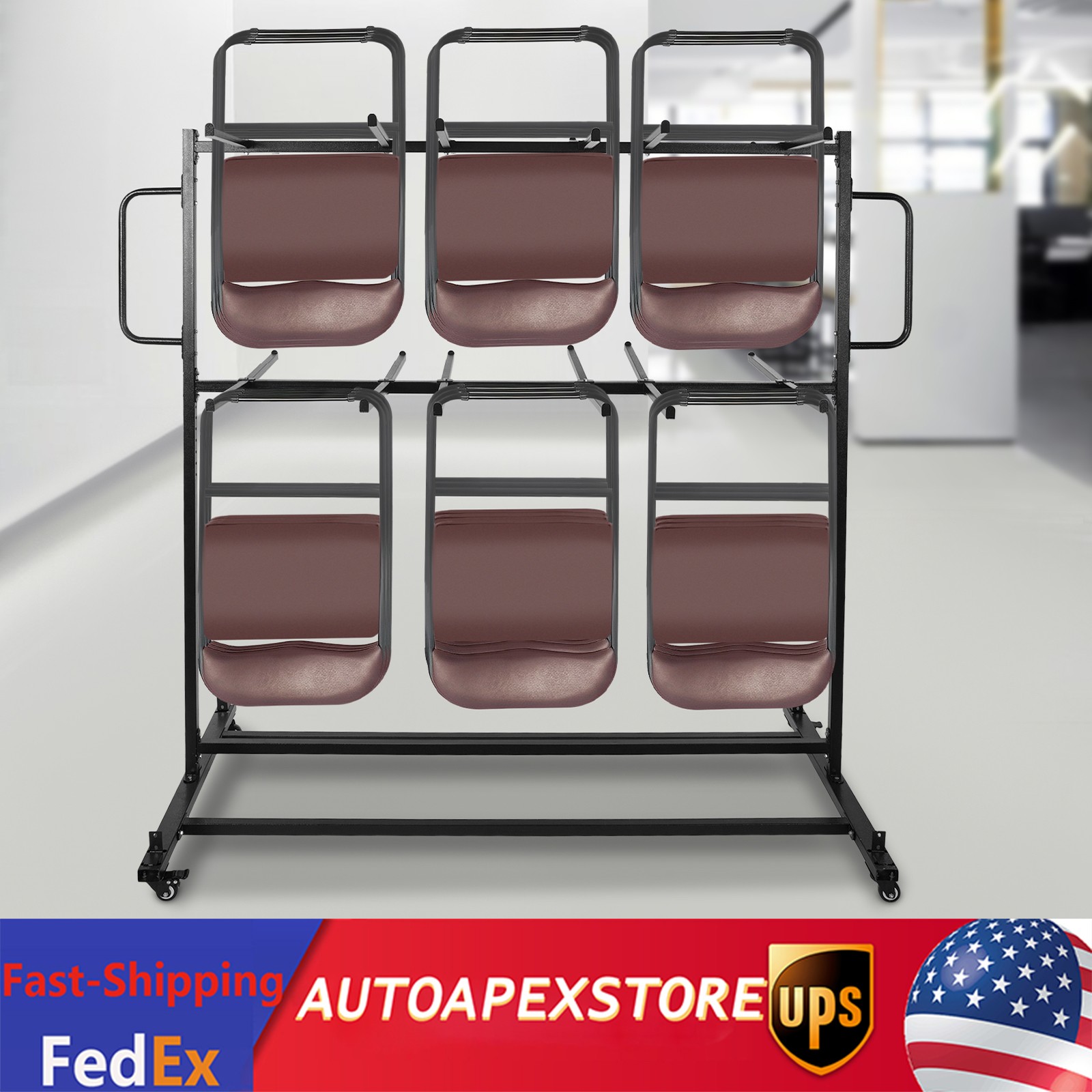 Folding Chair Cart Heavy Duty Mobile Stackable Chair Table Dolly for 84 Chairs